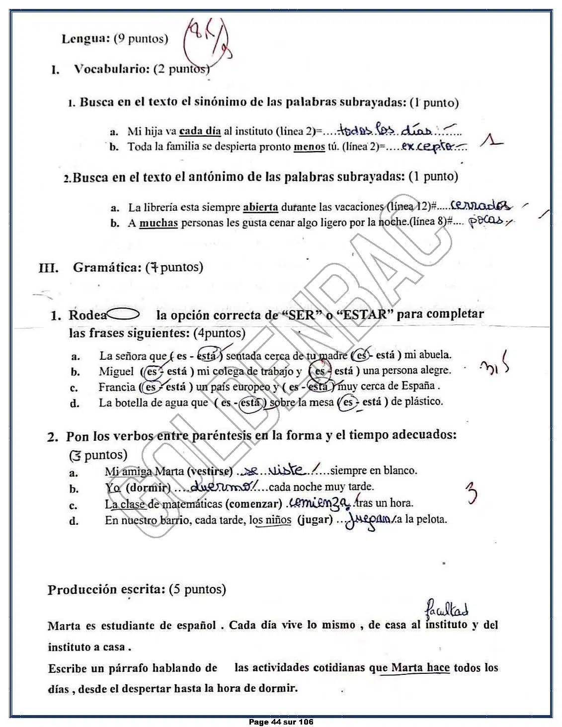 ESPAGNOLE - TOUTE LANNEE - BAC 2025