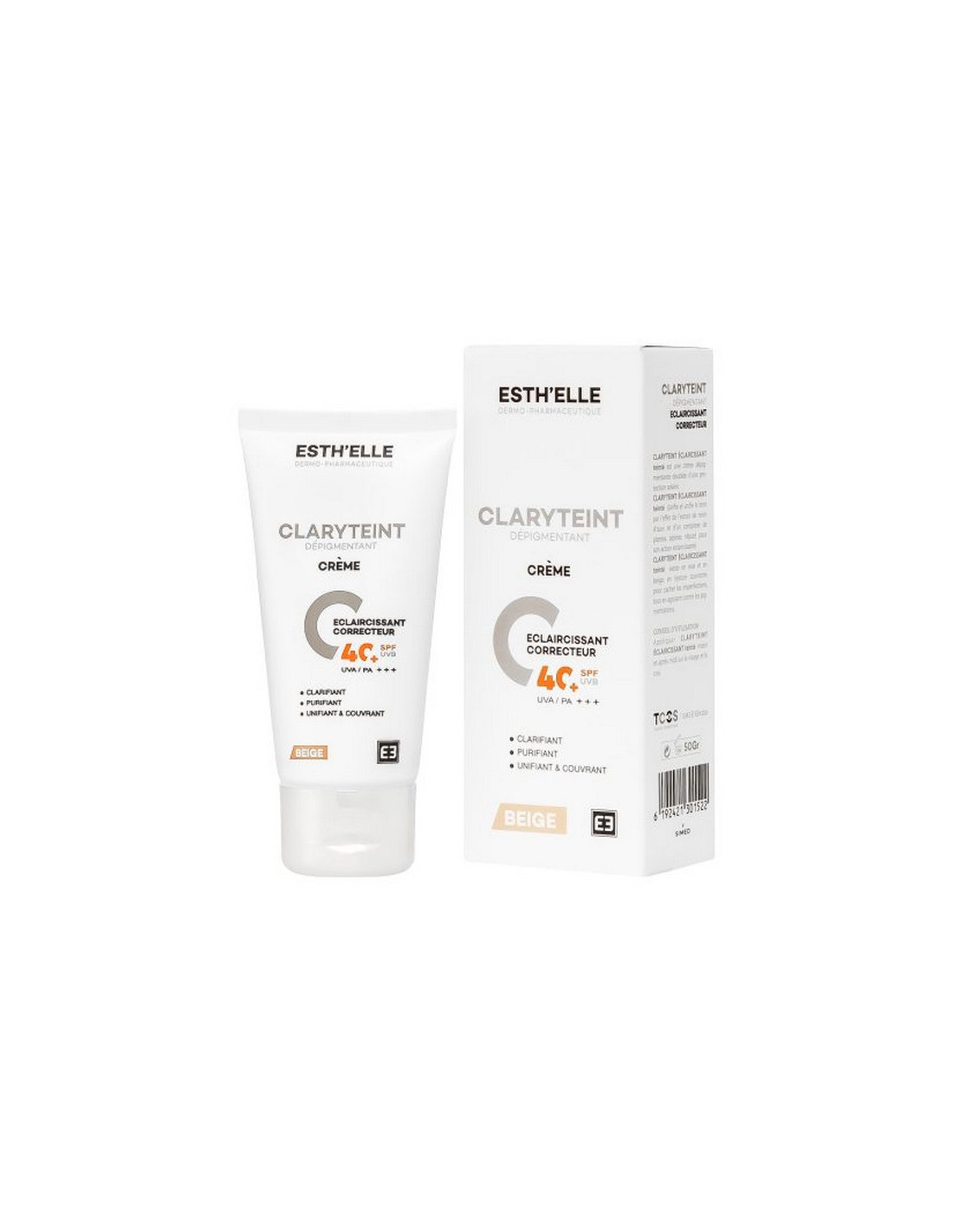 CLARYTEINT teinté SPF40 Soin dépigmentant et éclaircissant avec protection solaire