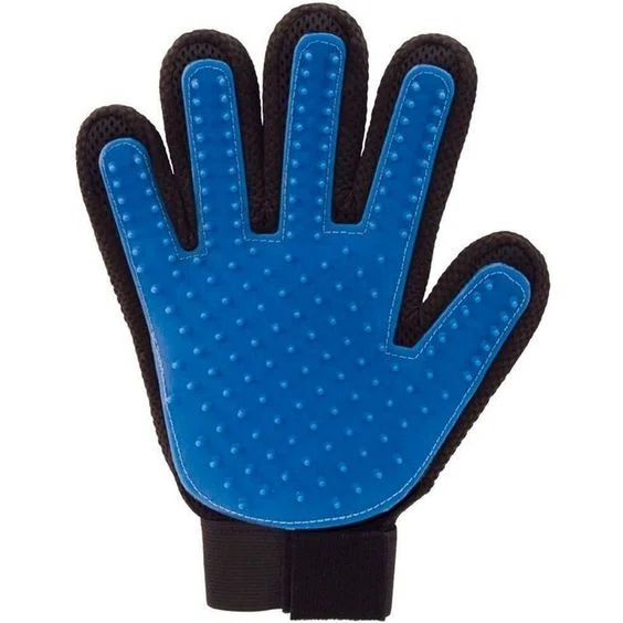Gant brosse bleu