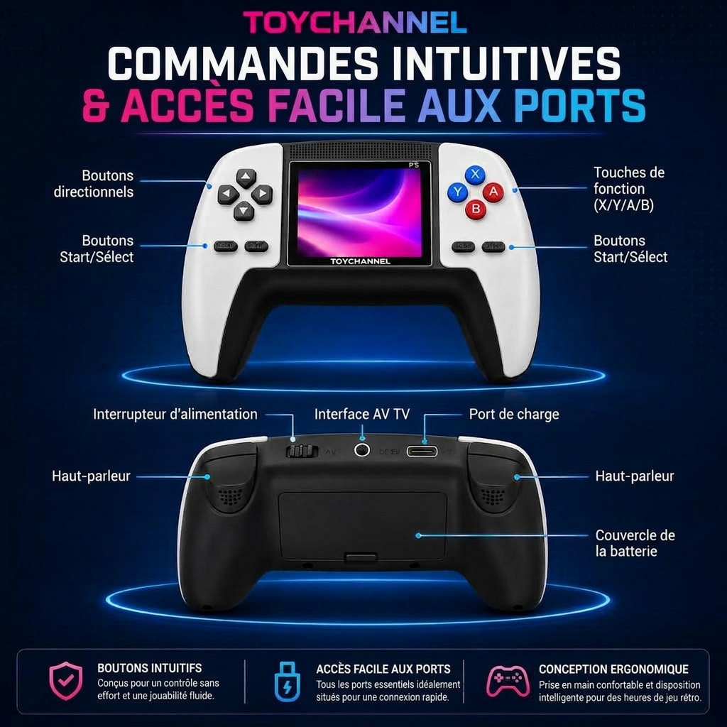 Console De Jeu Portable P5 520 Jeux Intégrés Blanc