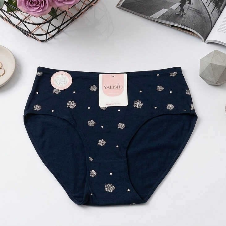 PACK 6 SLIPS TAILLE HAUTE POUR FEMMES EN COTON.