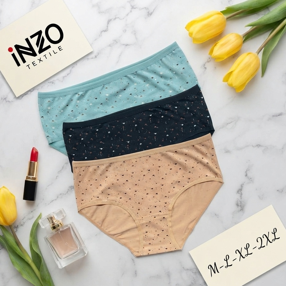PACK 6 SLIP DE LA MARQUE HG EN COTON POUR FEMMES MOTIF COEURS