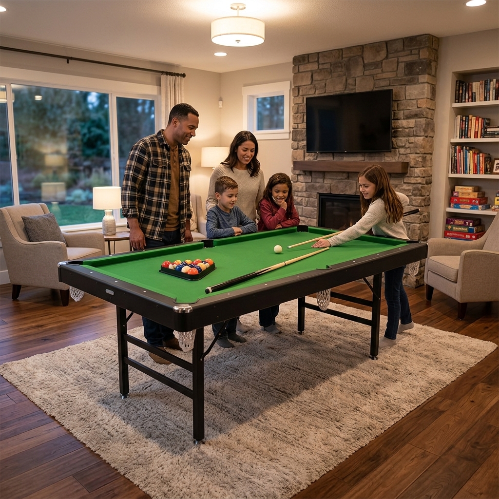 Table de billard pliable en métal 214 x 118 x 80 cm