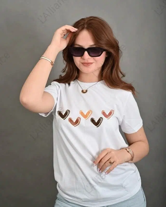 T-SHIRT 3 COEUR MARON
