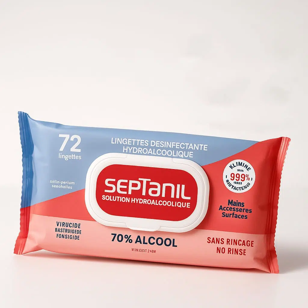 SEPTANIL, LINGETTES HYDROALCOOLIQUE 70% ALCOOL  72PCS