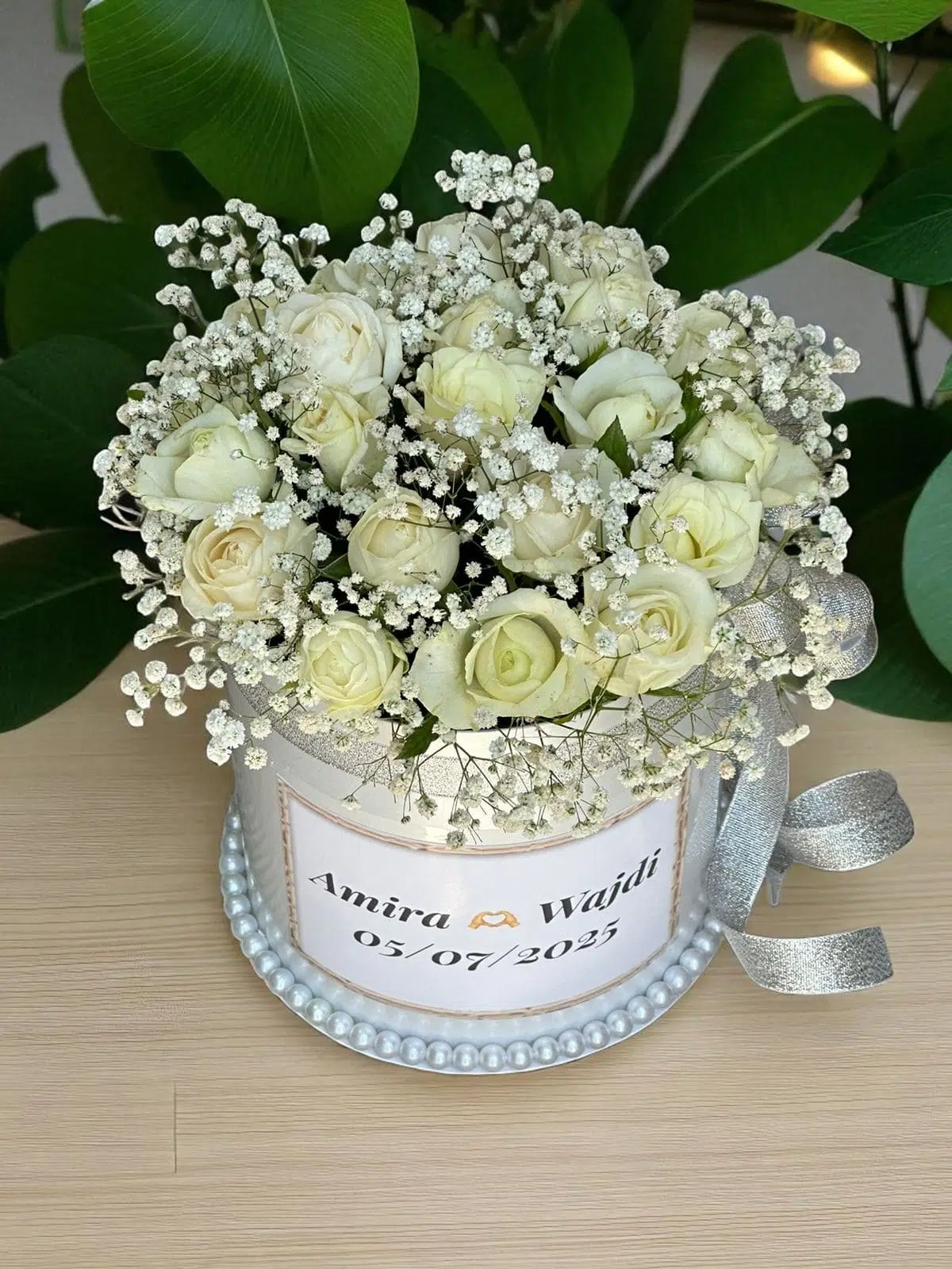 Box de Roses Blanches Personnalisée
