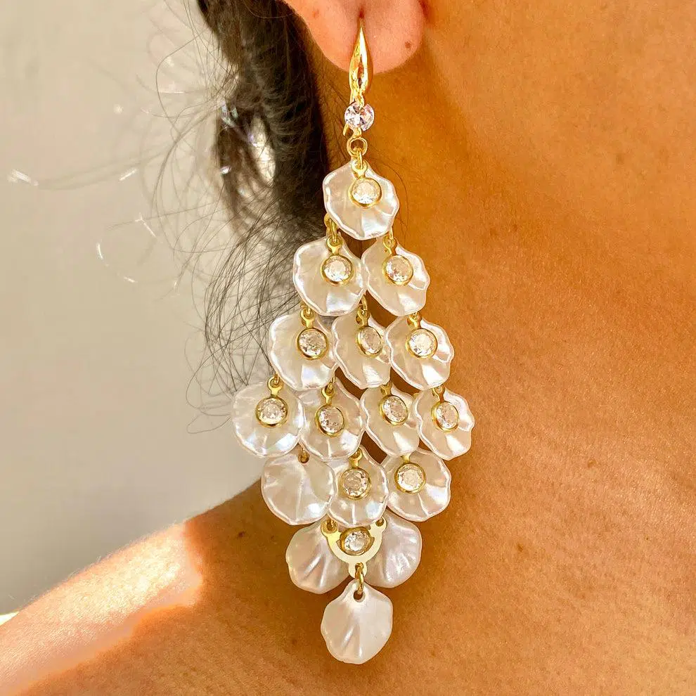 Boucles Blancs et Perles