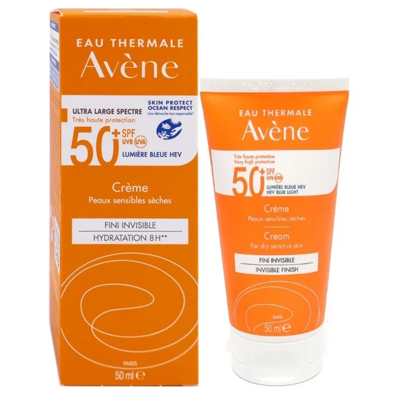 Avène - crème Solaire SPF50+ 50ML Hydratation 8h, Fini Invisible