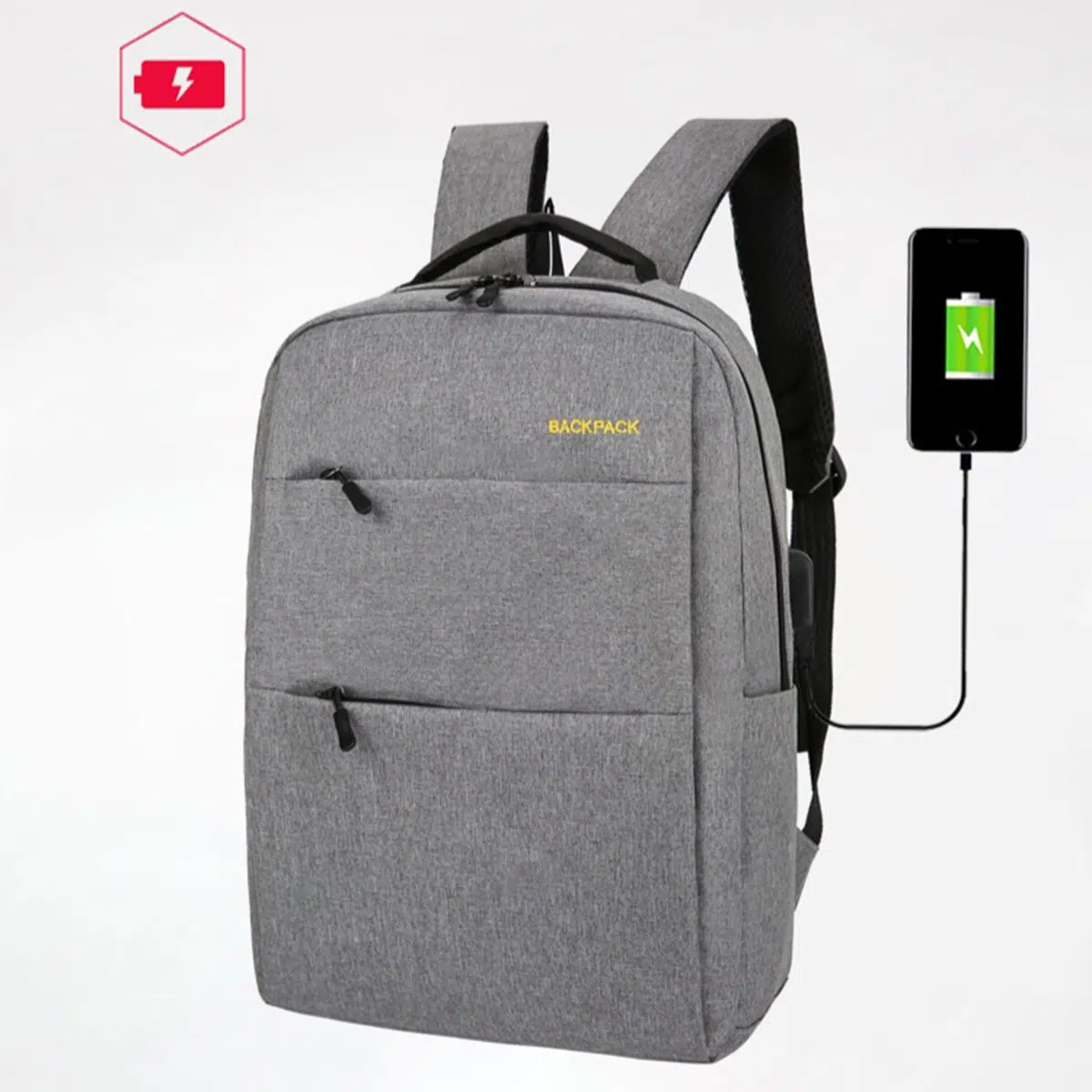 Set 3 pcs Sac a dos + USB laptop Backpack