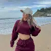 Burgundy short tracksuit