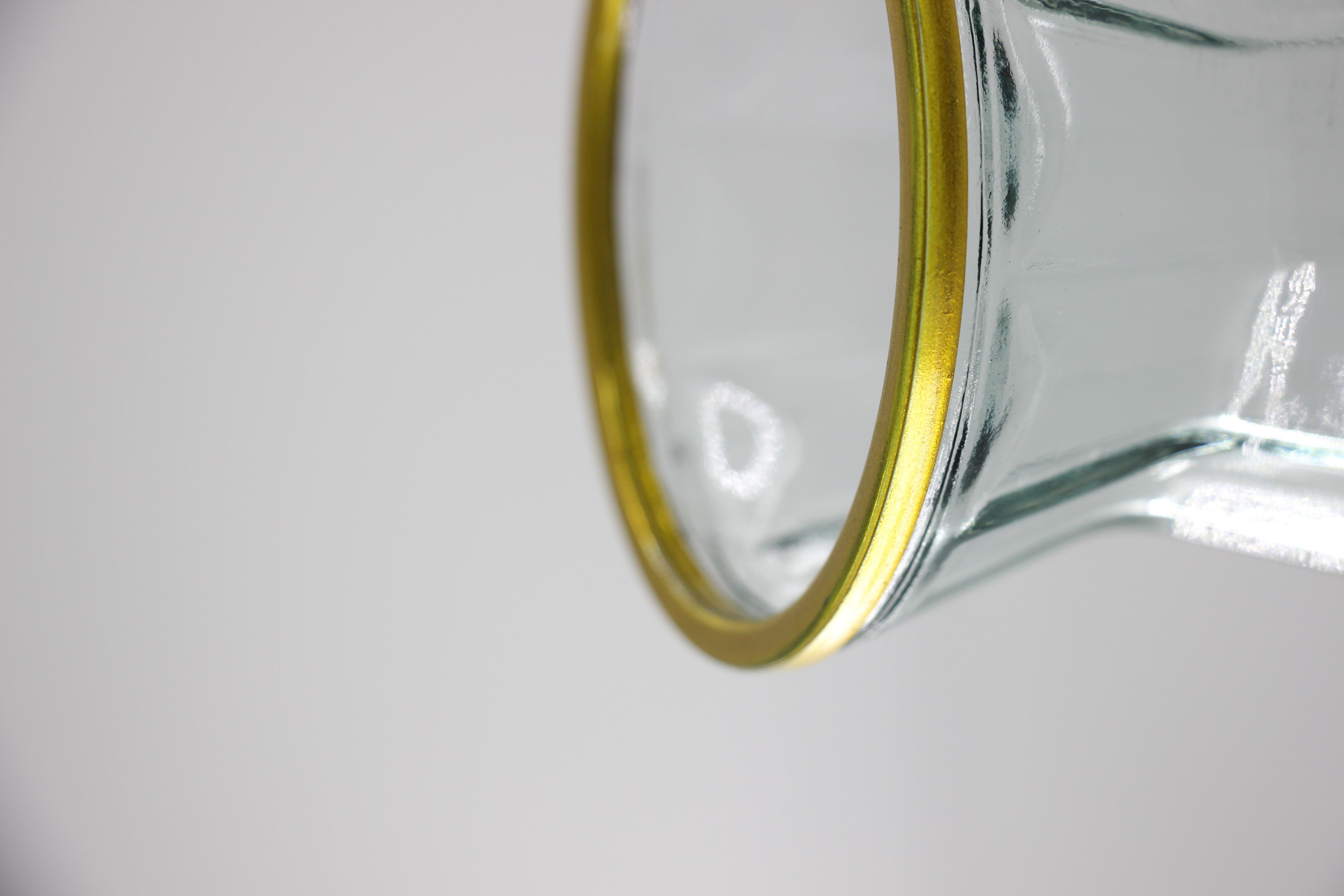 Pot en verre bocal dore