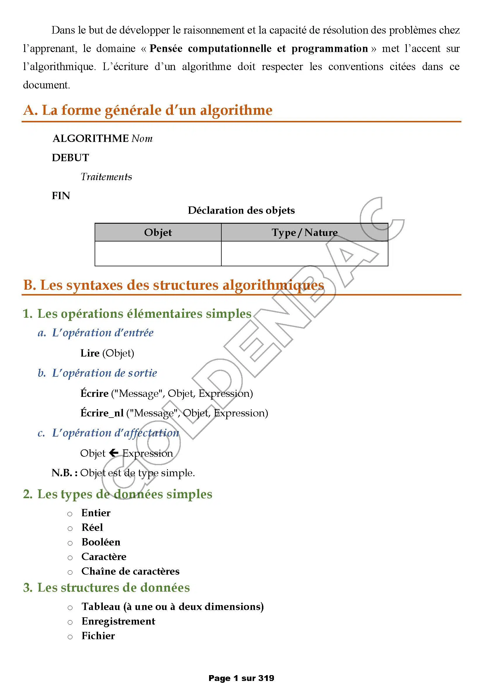 ALGO/PROG+STI - TOUTE LANNEE - BAC SC.INFO
