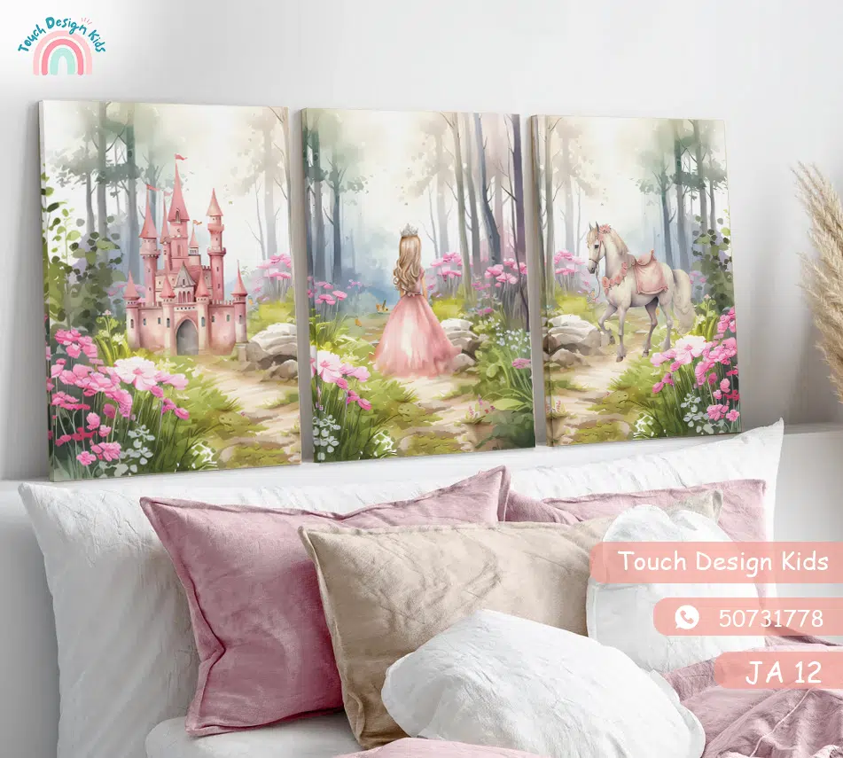 Série de 3 Tableaux en Toile  - Princesse