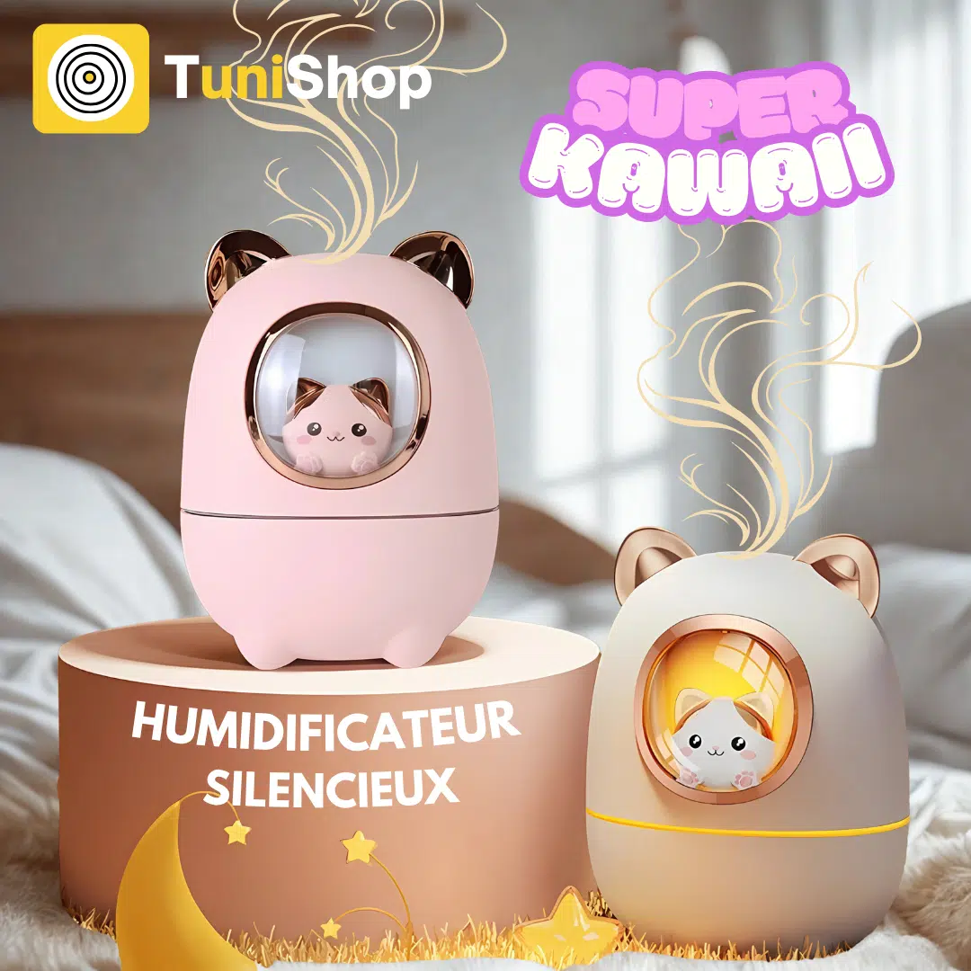 Cartoon Cat Air Humidifier Cute Silent USB Recharging Diffuser Aroma