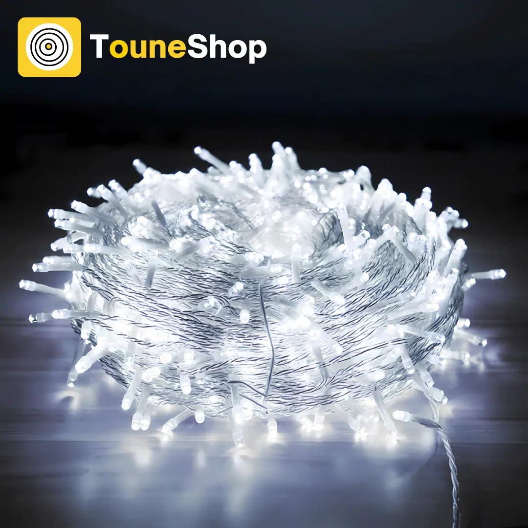 Guirlande de fête lumineuse décoratif 100 LED - 10M blanc