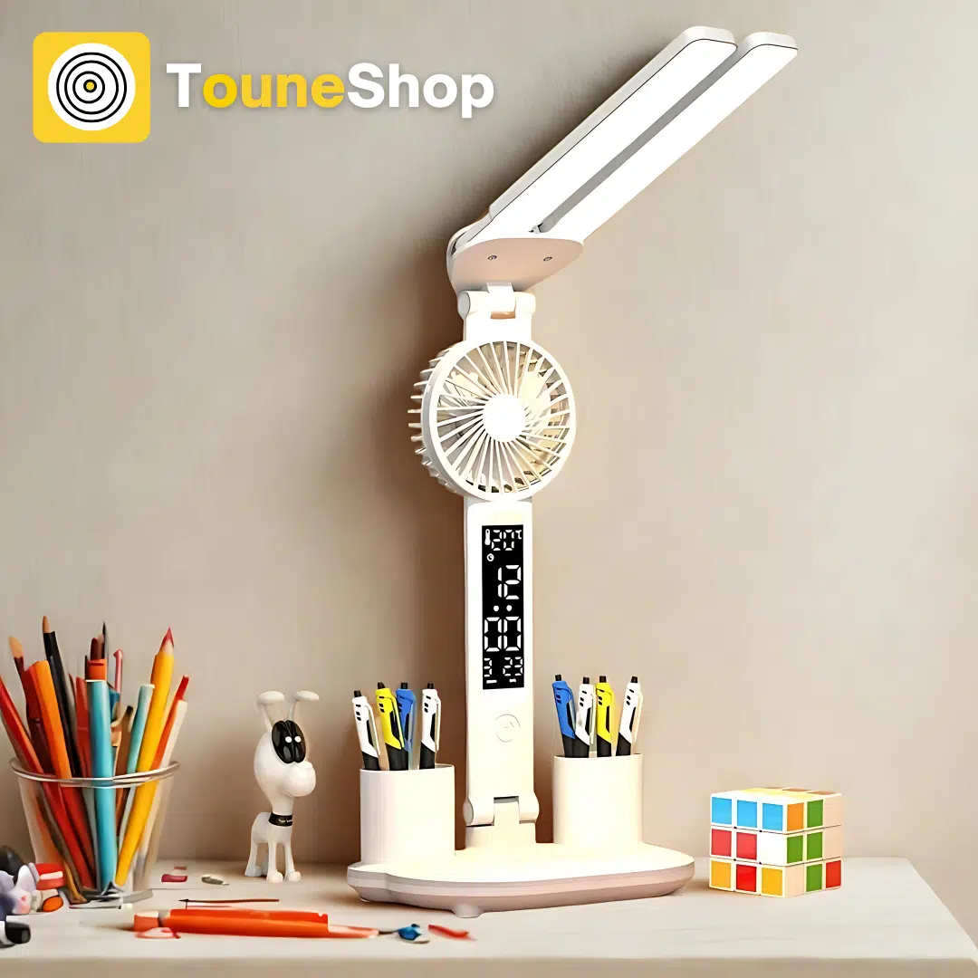 Lampe de Bureau Multifonctionnelle avec Ventilateur