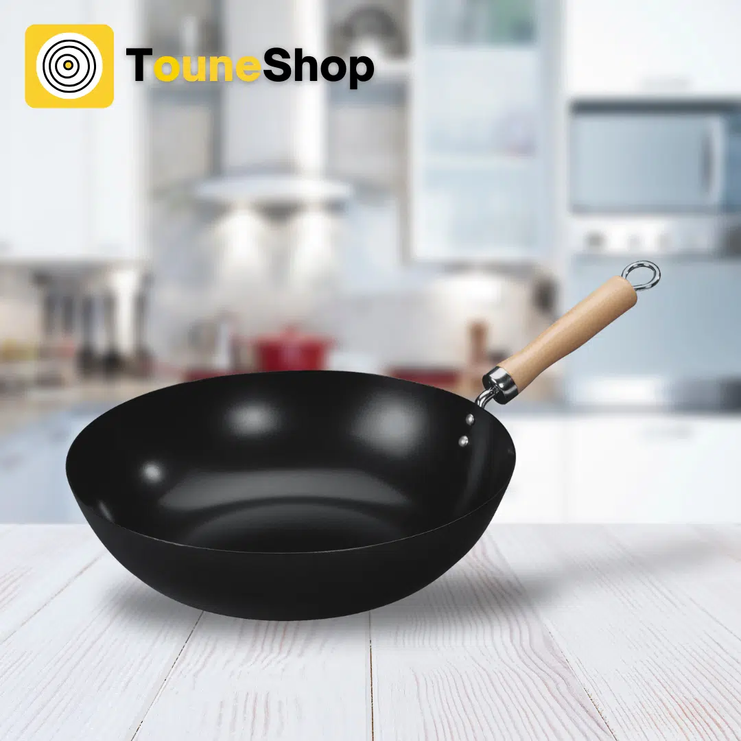 Wok 30 cm manche en bois-30130