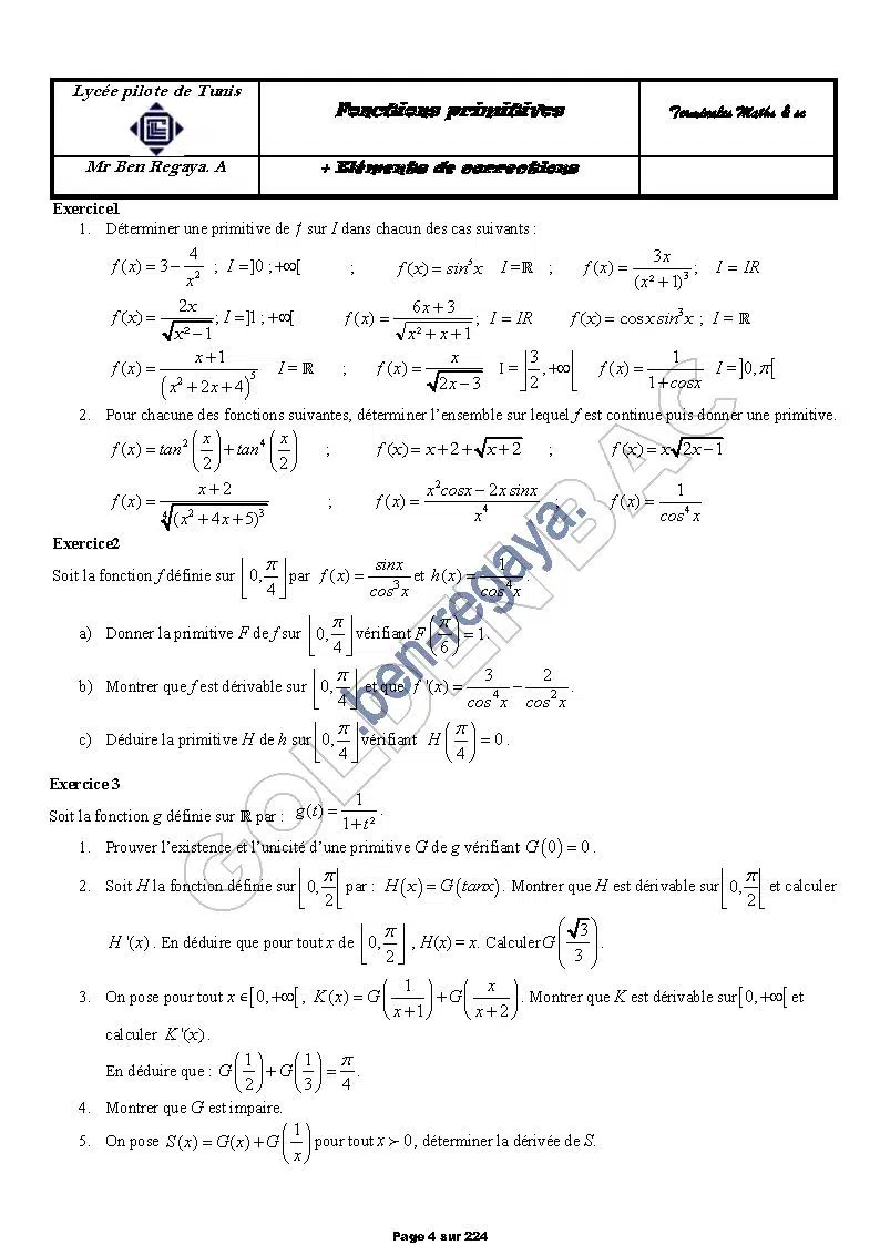 MATHEMATIQUES - 2EME & 3EME TRIMESTRE - BAC SC.TEC