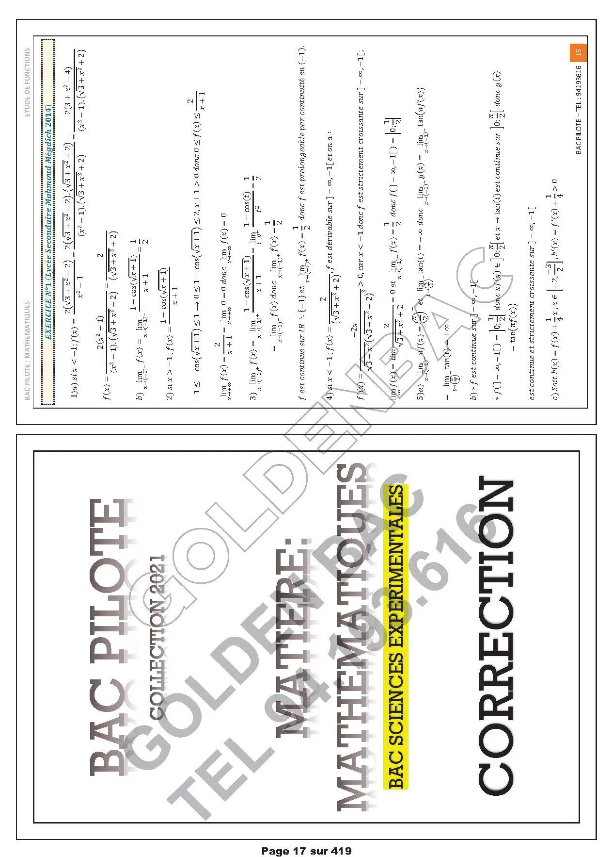 MATHEMATIQUES - 2EME & 3EME TRIMESTRE - BAC SC.EXP