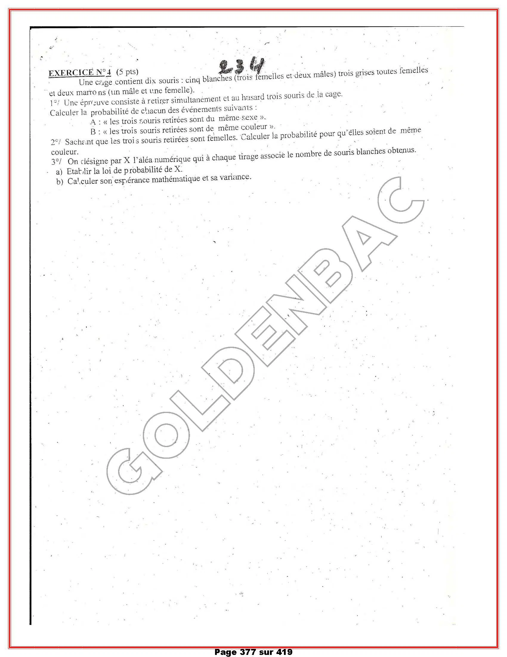 MATHEMATIQUES - 2EME & 3EME TRIMESTRE - BAC SC.EXP
