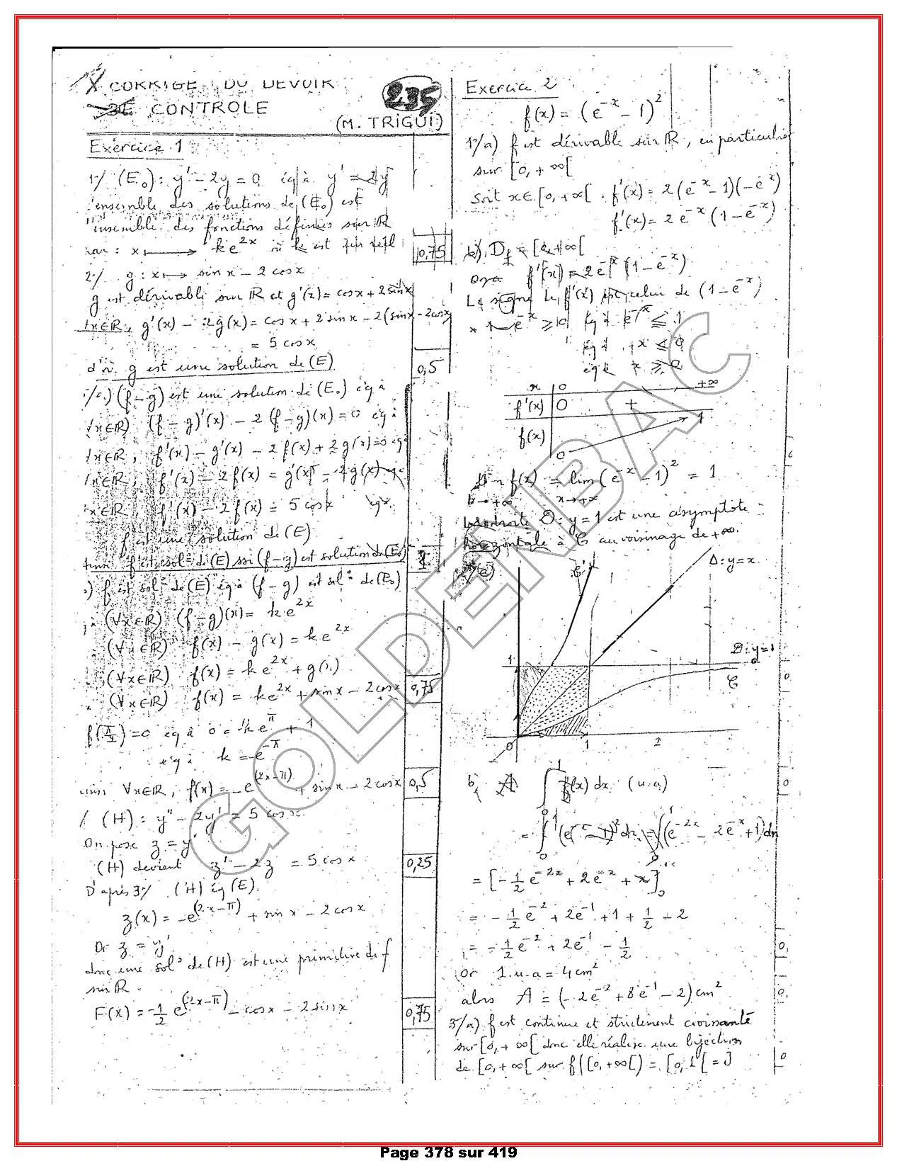 MATHEMATIQUES - 2EME & 3EME TRIMESTRE - BAC SC.EXP