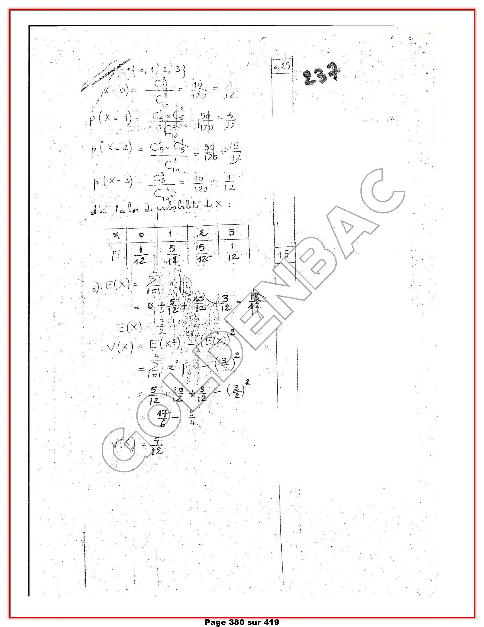 MATHEMATIQUES - 2EME & 3EME TRIMESTRE - BAC SC.EXP
