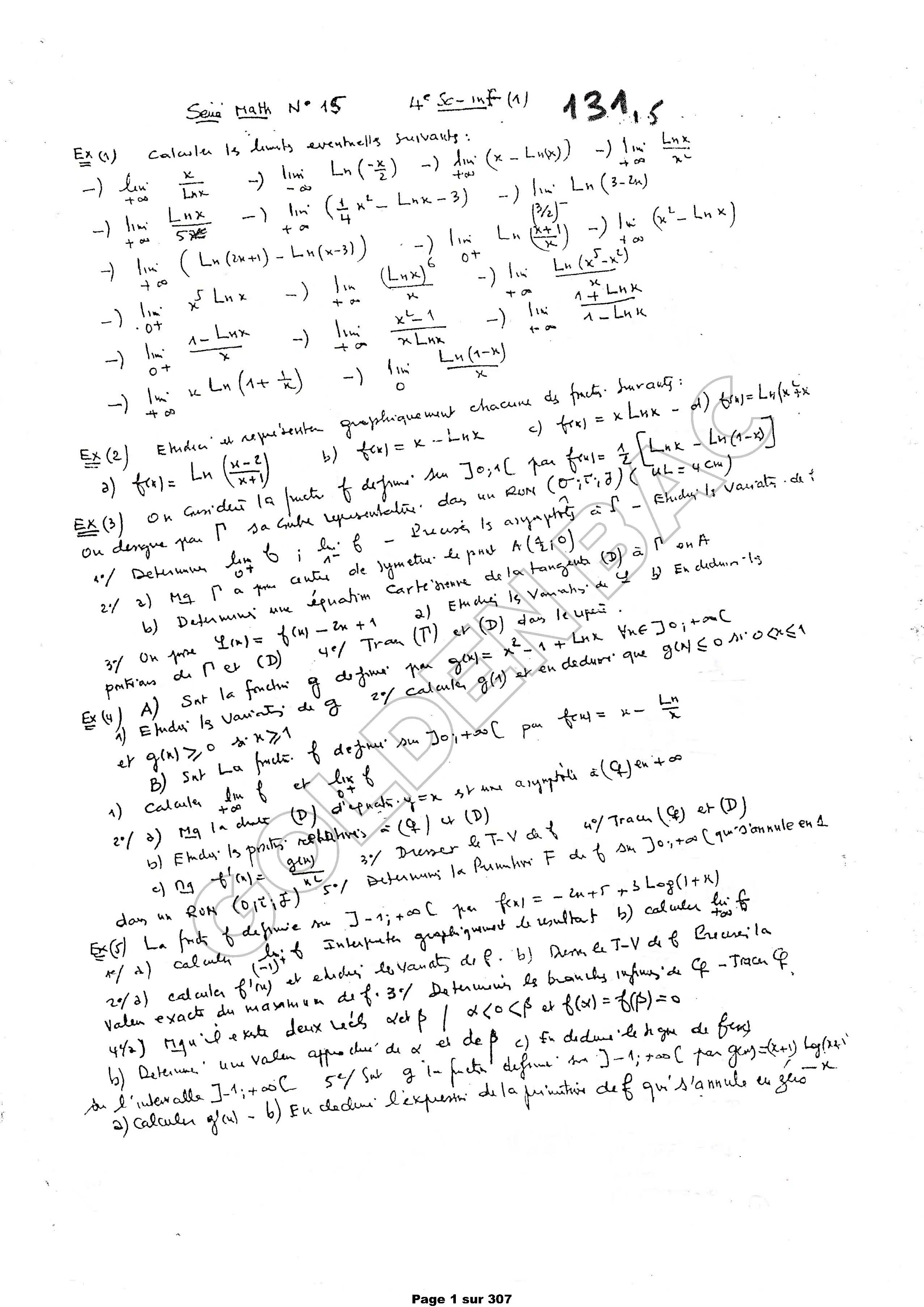 MATHEMATIQUES - 2EME & 3EME TRIMESTRE - BAC SC.INFO