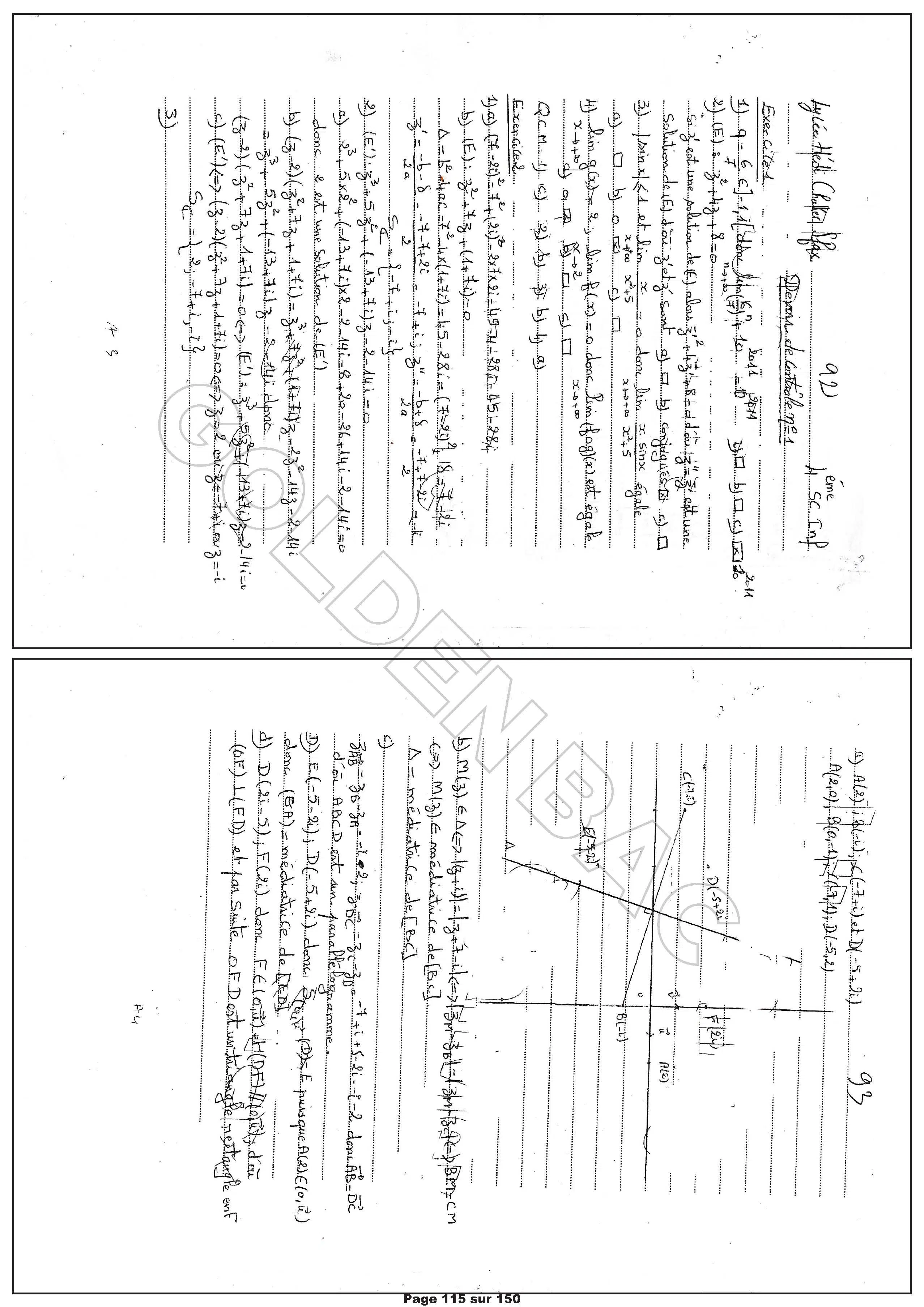 MATHEMATIQUES - 1ER TRIMESTRE - BAC SC.INFO