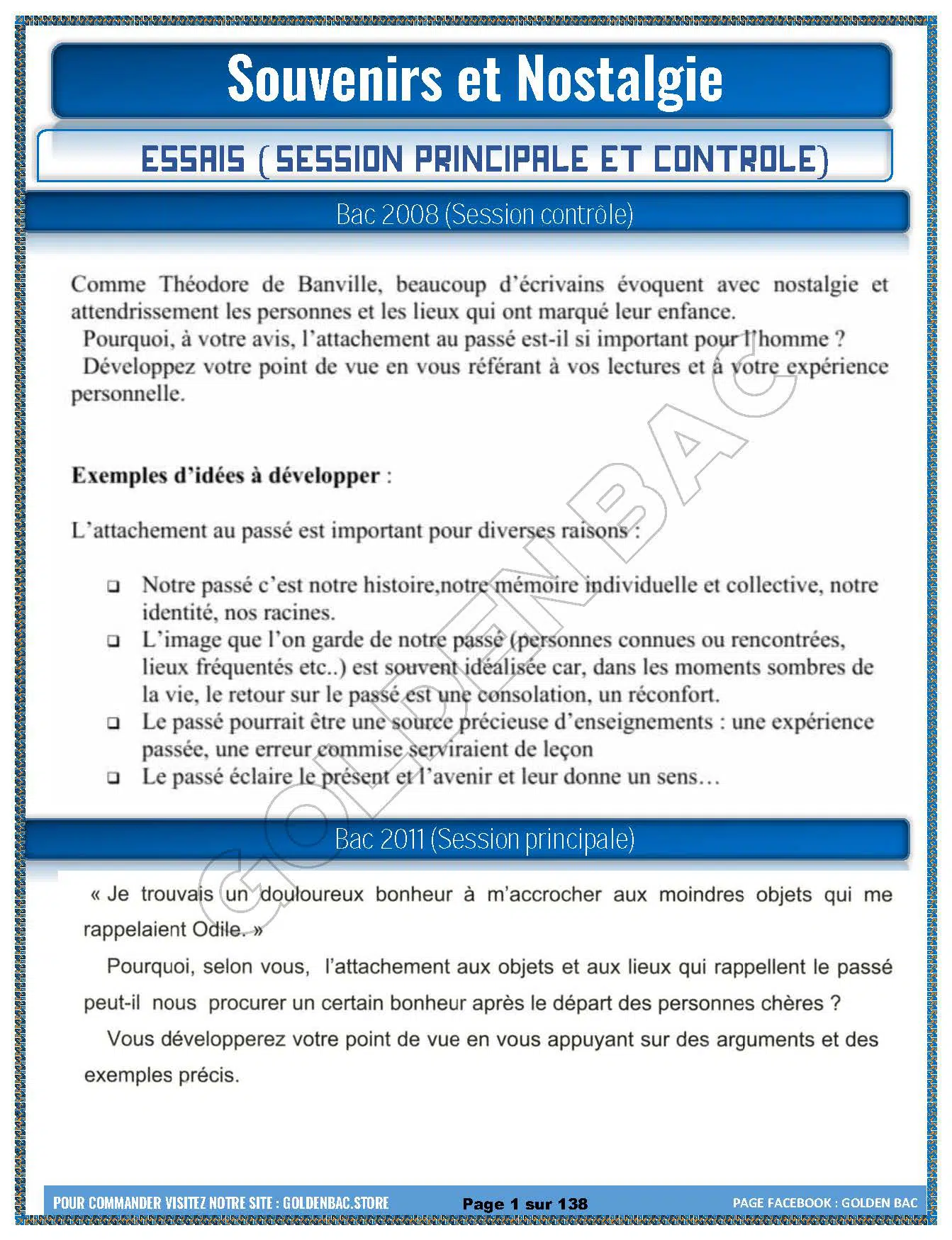 MATIERES SECONDAIRES - EXTRAITS BAC