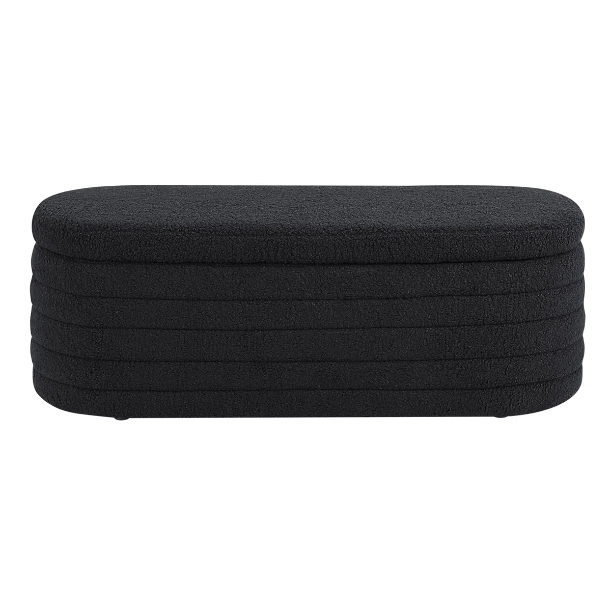 Banc de Rangement en Tissu Boucle Noir