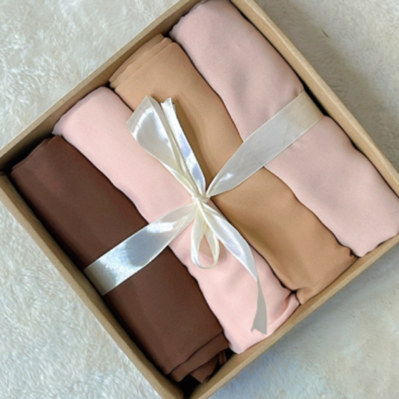 Pack 4 foulard chiffon