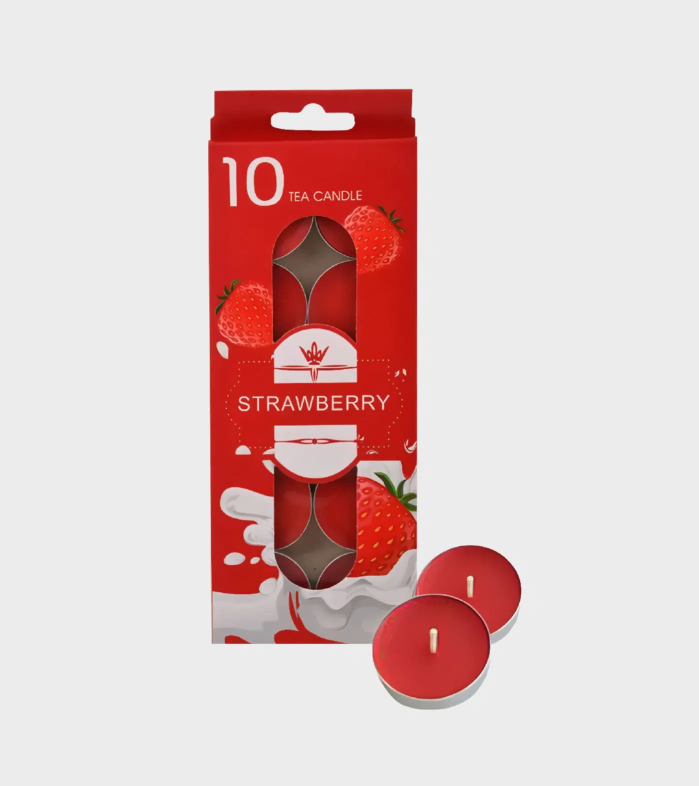 Lot de 10 Bougies Tea-light Fraise