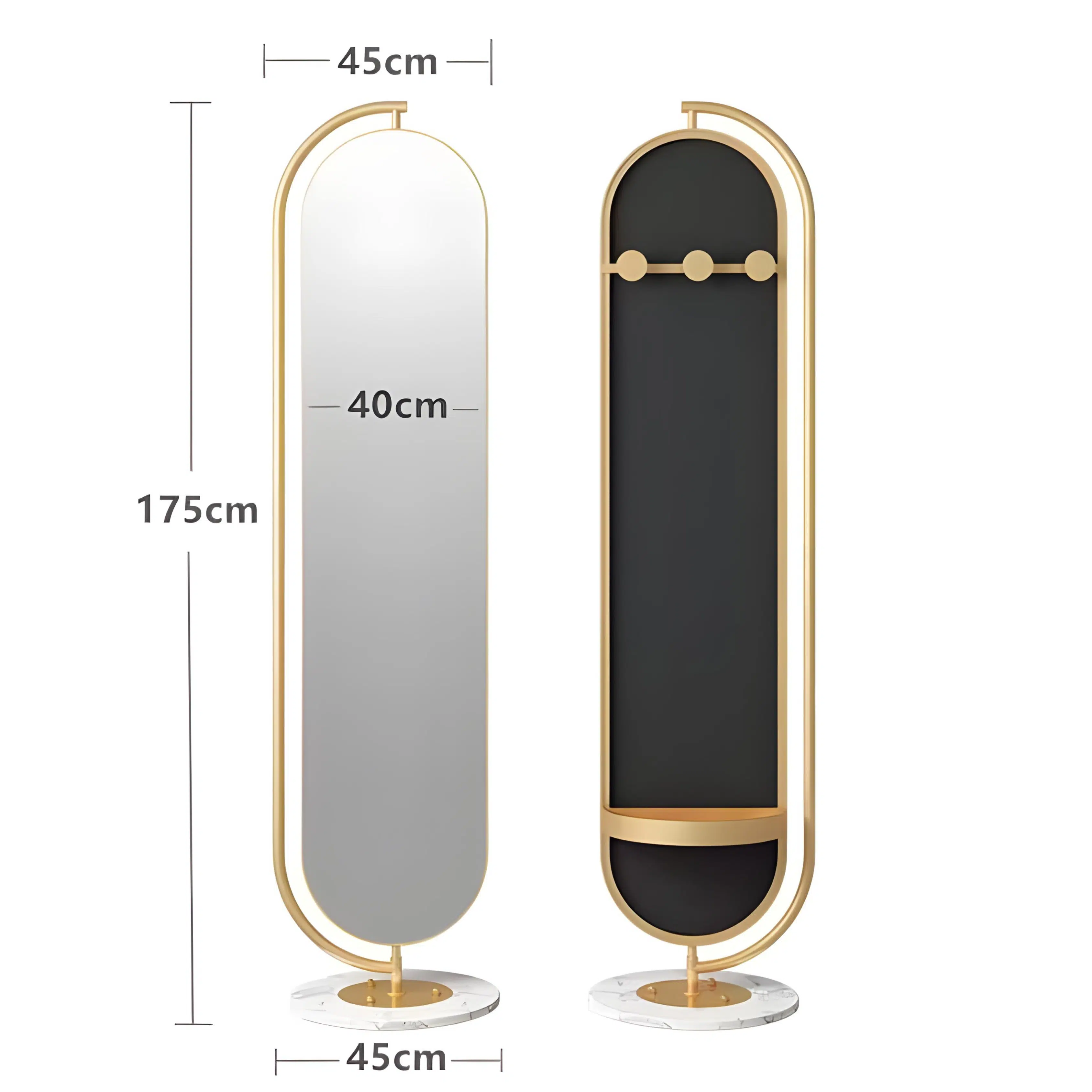 Miroir Sur Pied Dore ALVANA