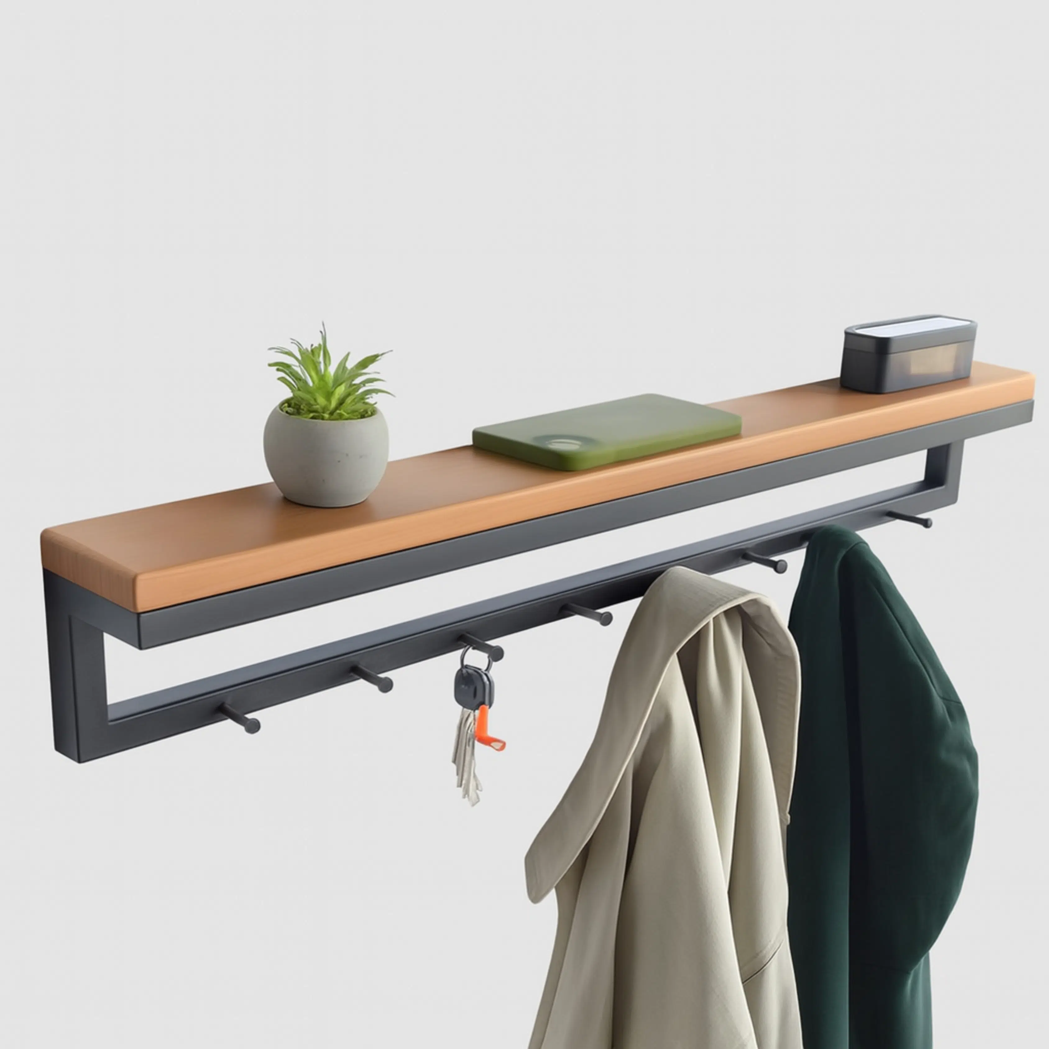 Porte Manteaux Mural avec Etagere STARK 6 Crochets