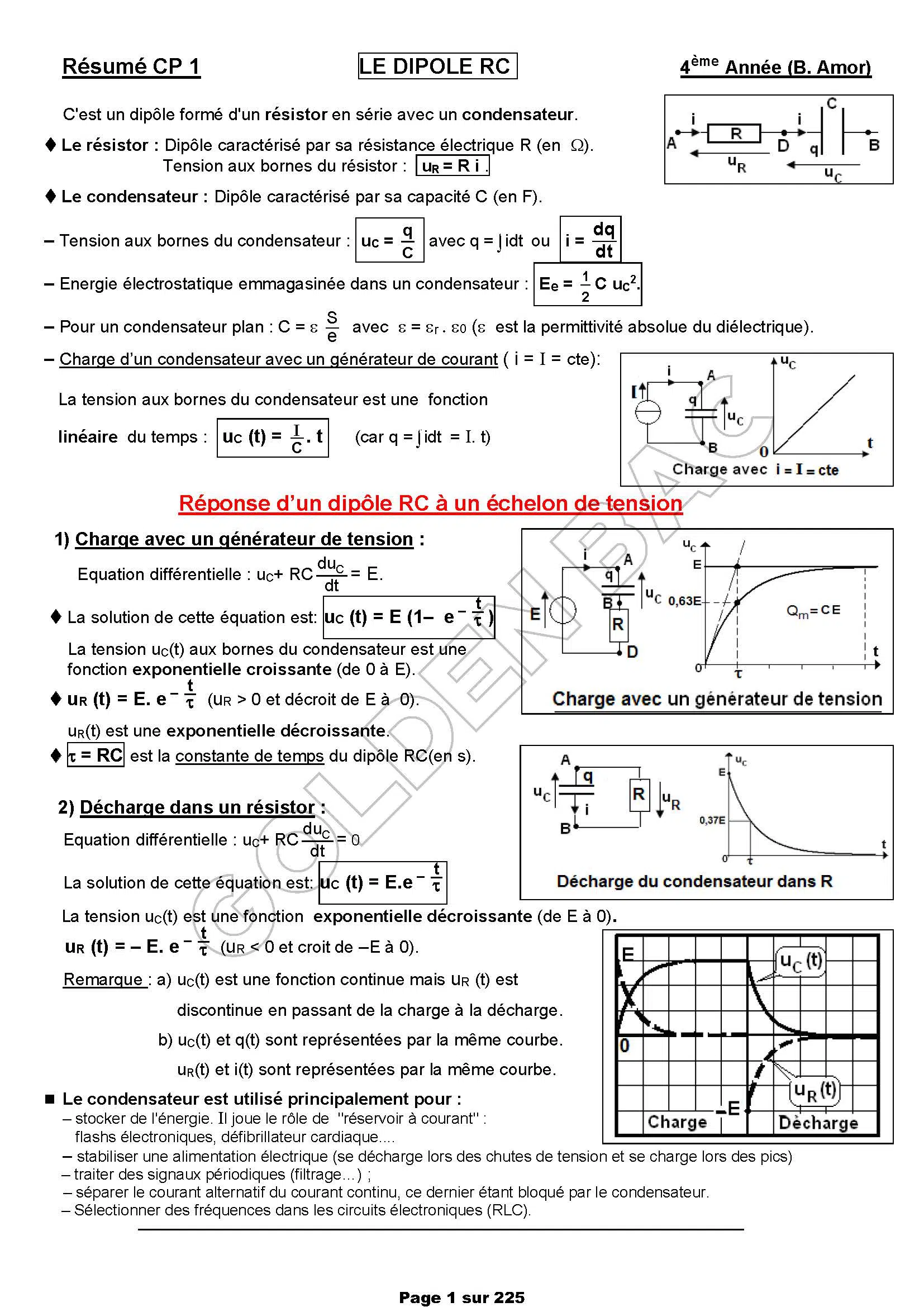 PHYSIQUE/CHIMIE - 1ER TRIMESTRE - BAC SC.INFO