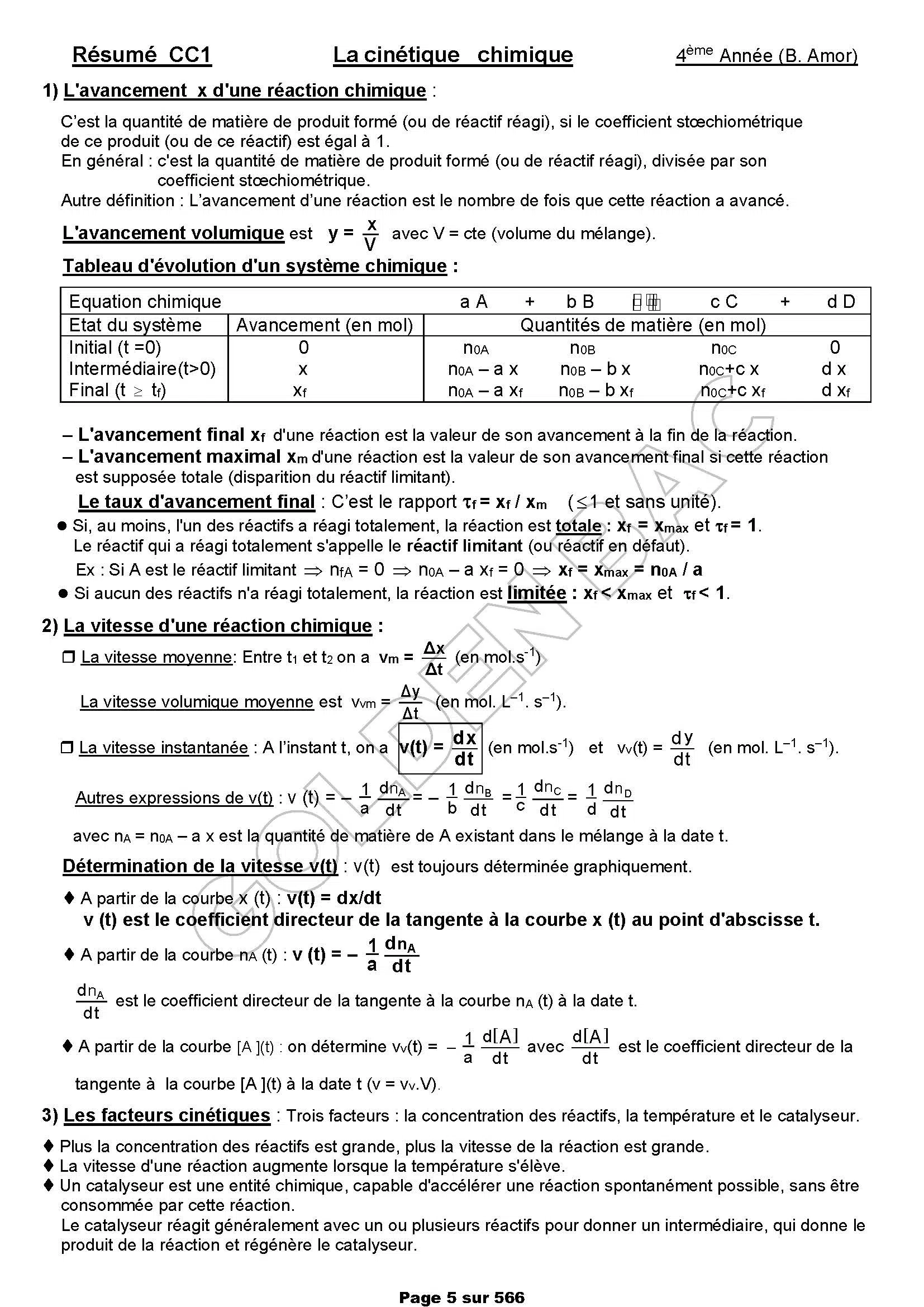 PHYSIQUE/CHIME - 1ER TRIMESTRE - BAC MATHS
