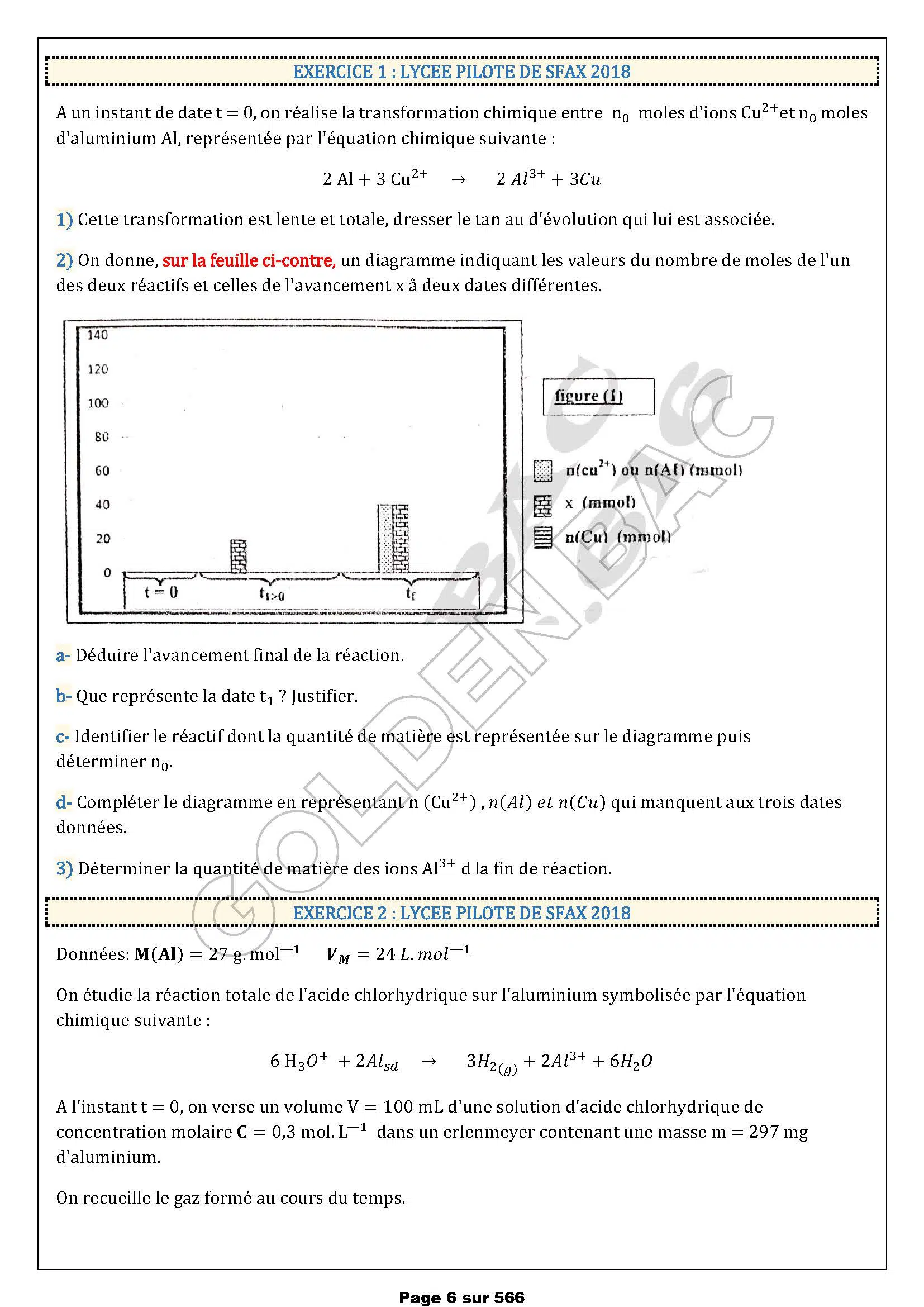 PHYSIQUE/CHIME - 1ER TRIMESTRE - BAC MATHS