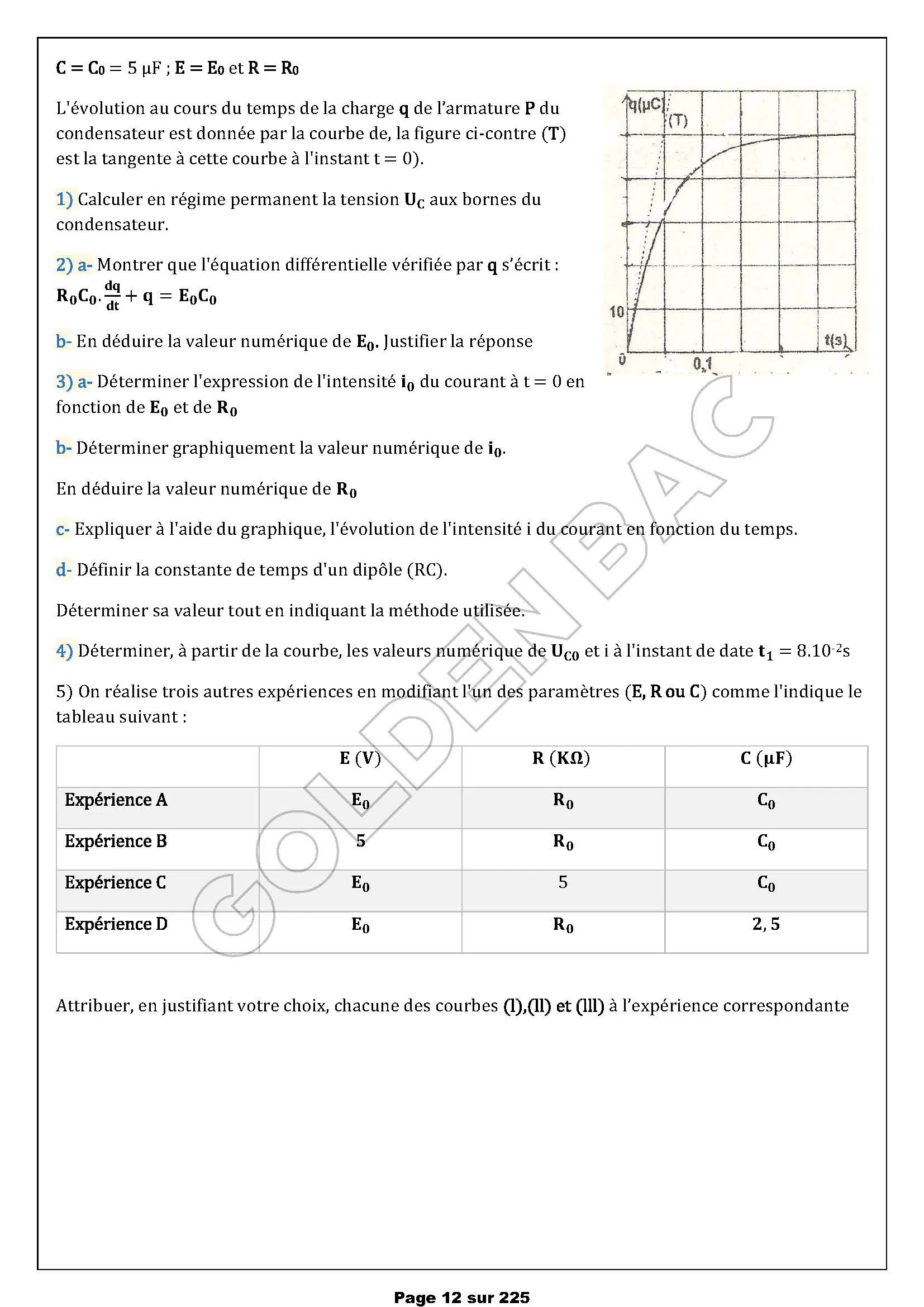 PHYSIQUE/CHIMIE - 1ER TRIMESTRE - BAC SC.INFO