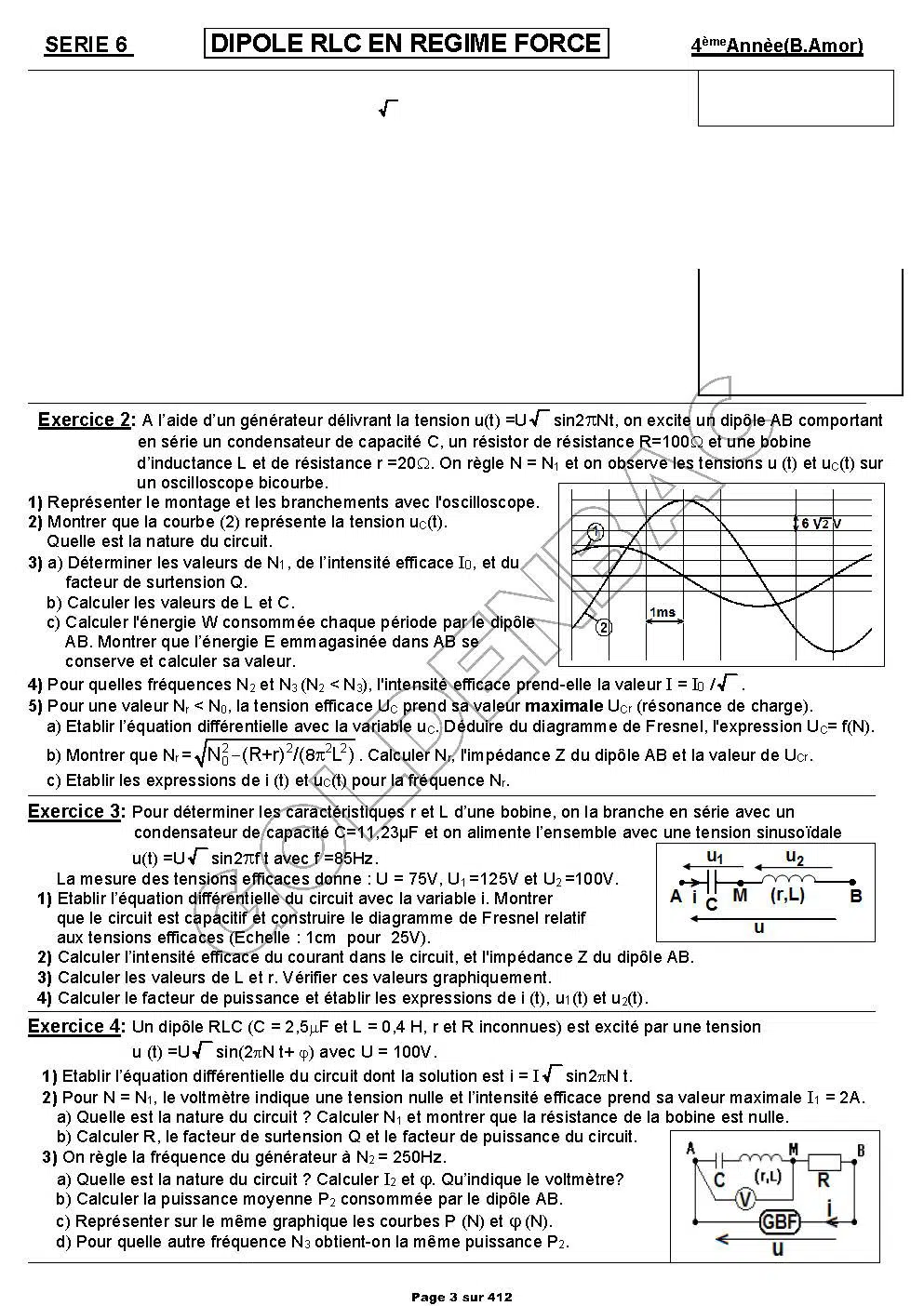 PHYSIQUE/CHIMIE - 2EME & 3EME TRIMESTRE - BAC SC.TEC