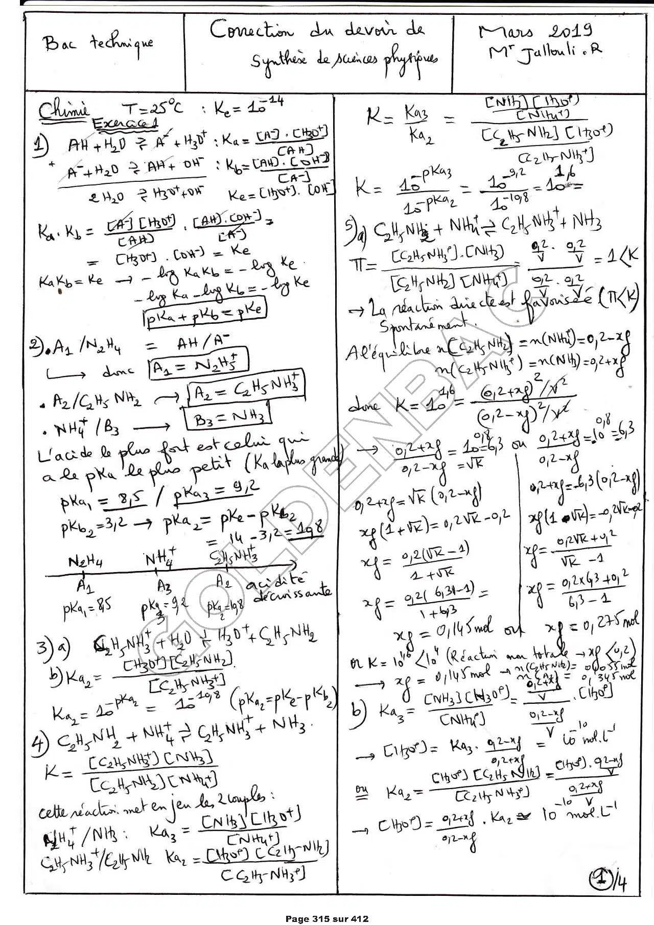 PHYSIQUE/CHIMIE - 2EME & 3EME TRIMESTRE - BAC SC.TEC