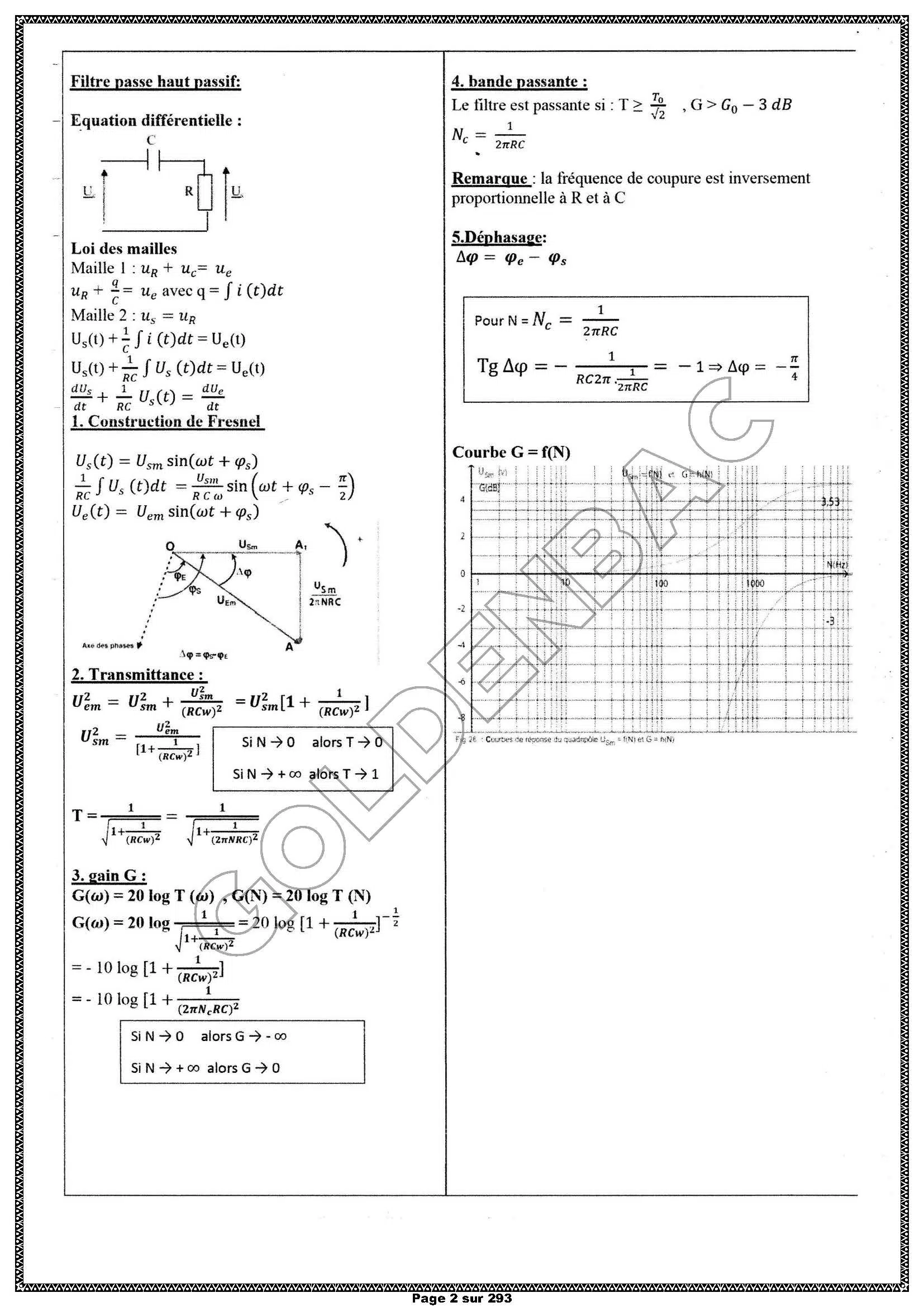 PHYSIQUE/CHIMIE - 2EME & 3EME TRIMESTRE - BAC SC.INFO