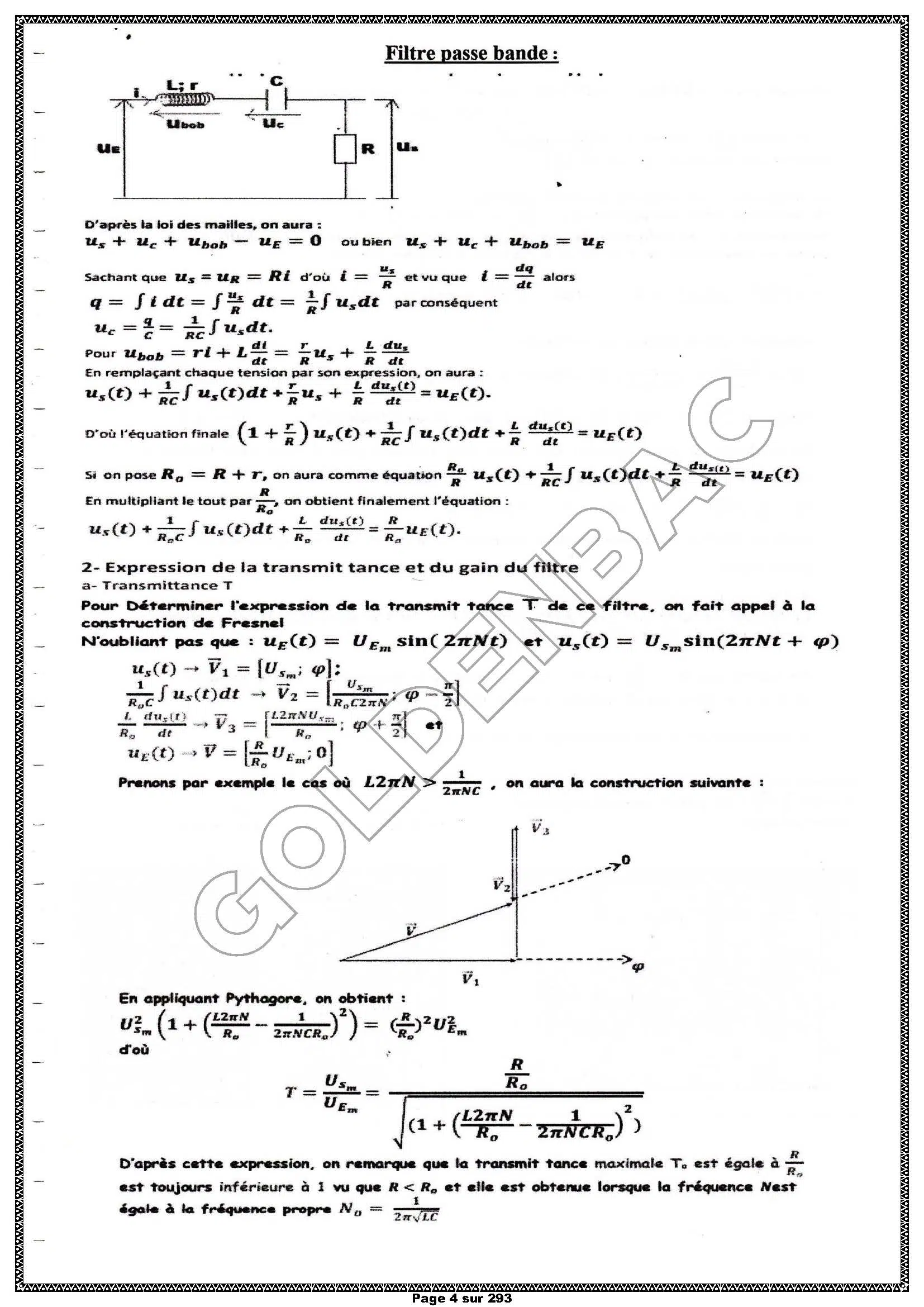 PHYSIQUE/CHIMIE - 2EME & 3EME TRIMESTRE - BAC SC.INFO