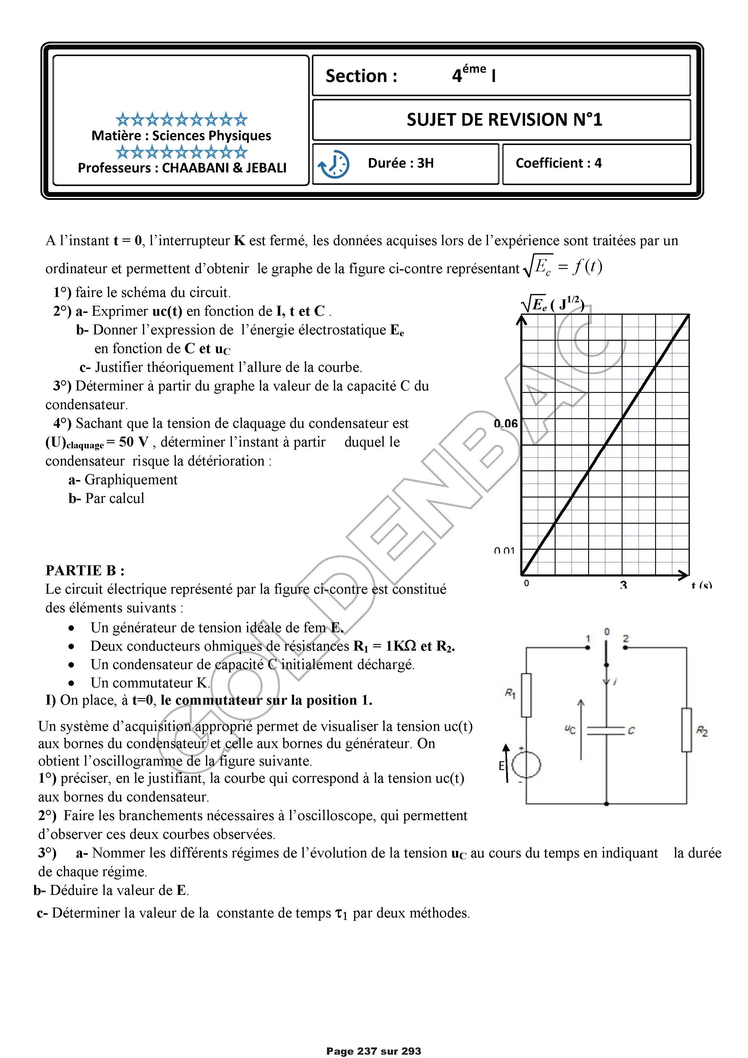 PHYSIQUE/CHIMIE - 2EME & 3EME TRIMESTRE - BAC SC.INFO