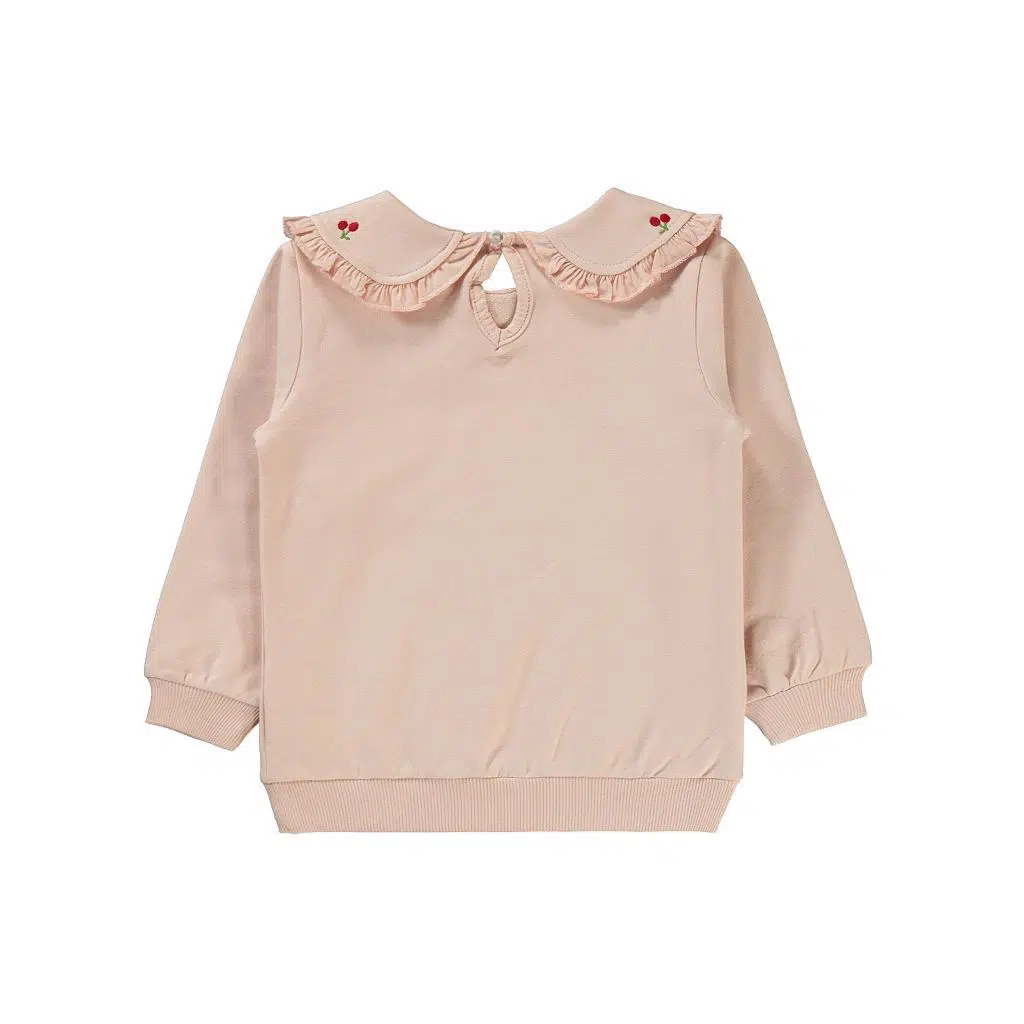 Pull Col Claudine Fille – Réf H190 – Rose-Noir (2-5 ans)