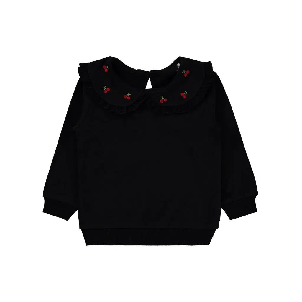 Pull Col Claudine Fille – Réf H190 – Rose-Noir (2-5 ans)