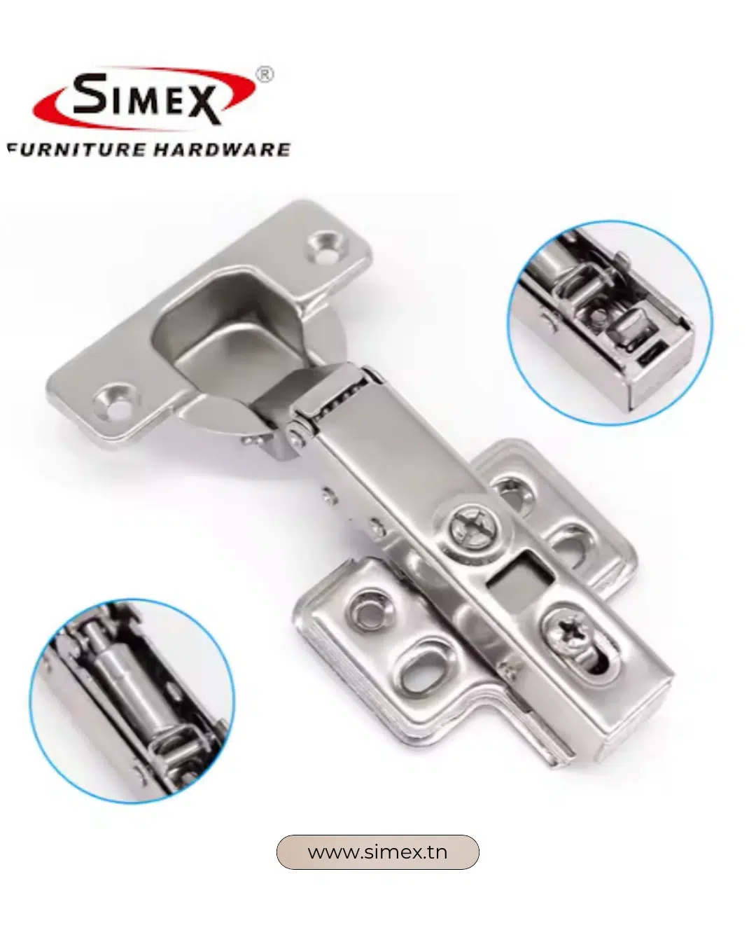 Charnière a piston 2 D 0cm 1 cm 1.5 cm 114GR 2 PCS par sachet SIMEX