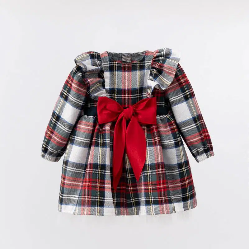 Robe à Carreau – Réf R3586 – Rouge (6-18 mois)