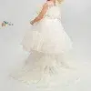 Robe Princesse Blanche avec Traîne – Réf 1 – Tailles 2-9 ans