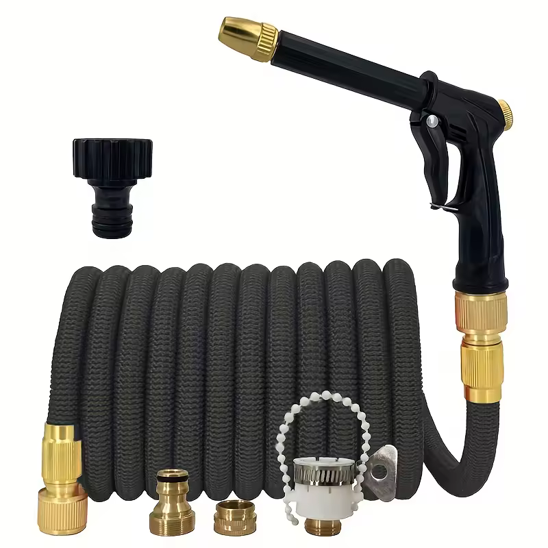 Tuyau d’Arrosage Extensible Haute Pression avec Pistolet Réglable – Jardin & Lavage Auto