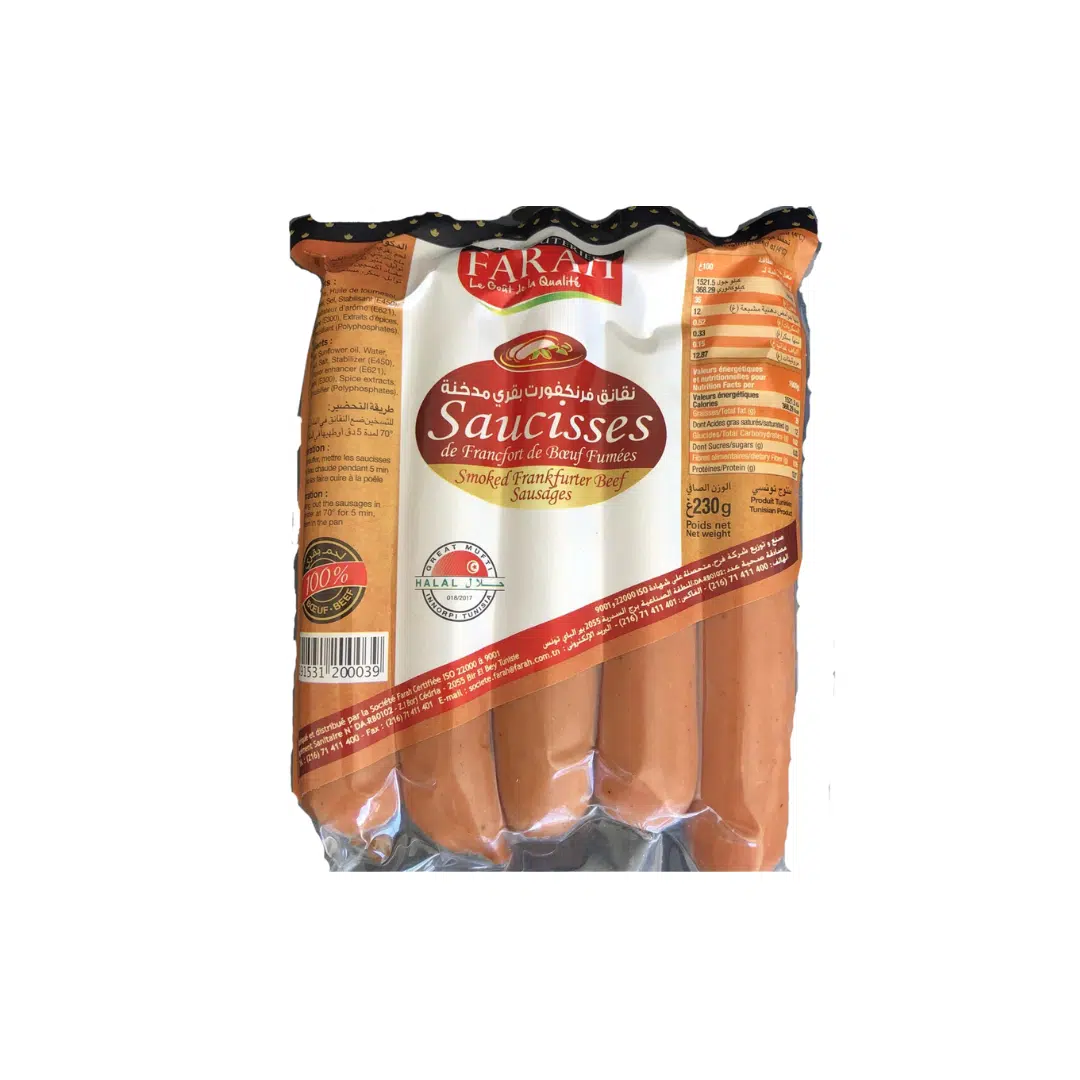 SAUCISSE FRANCKFURT FUME 230 GR